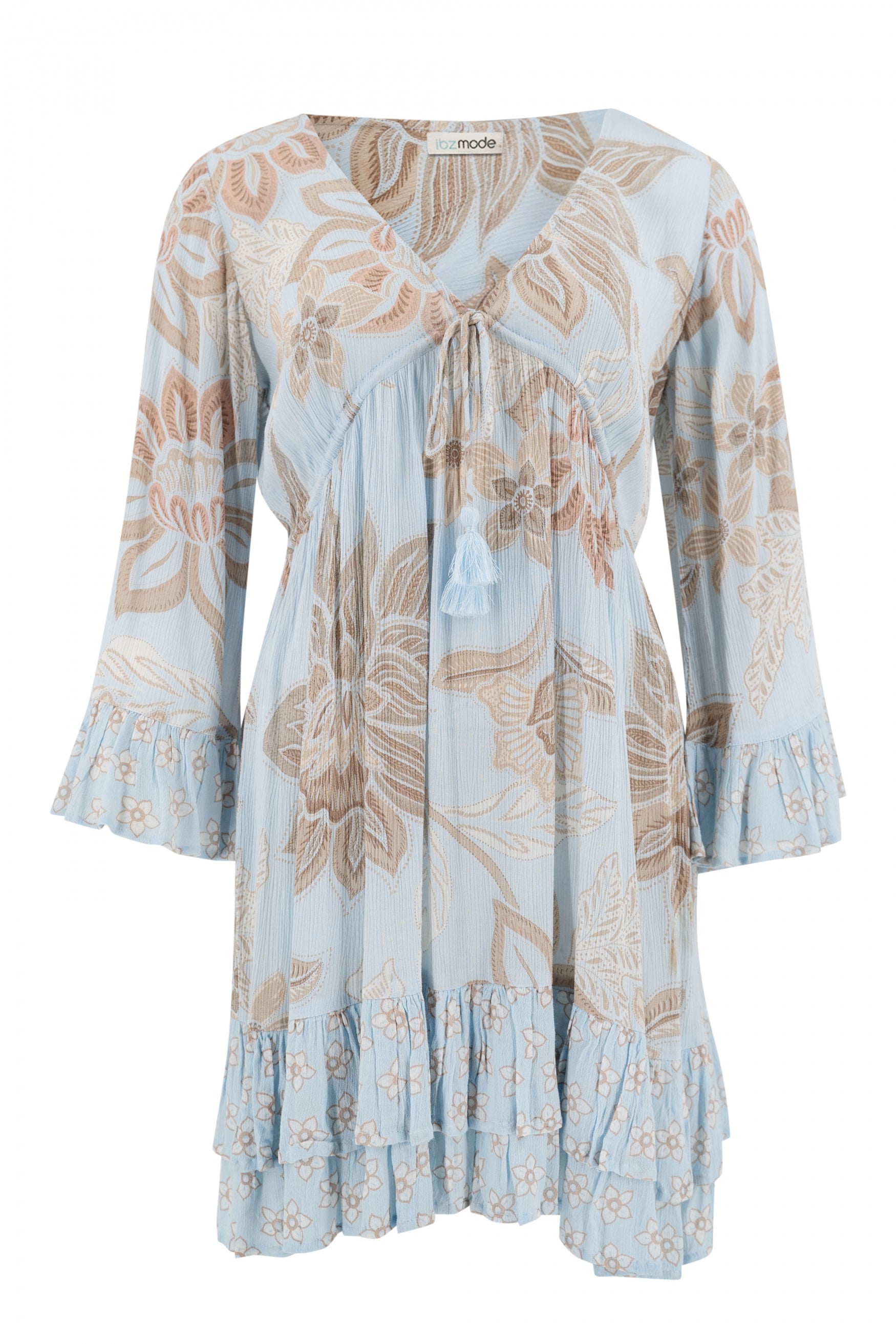 Bohemian jurk in pale blue van ibzmode, Brands of Ibiza