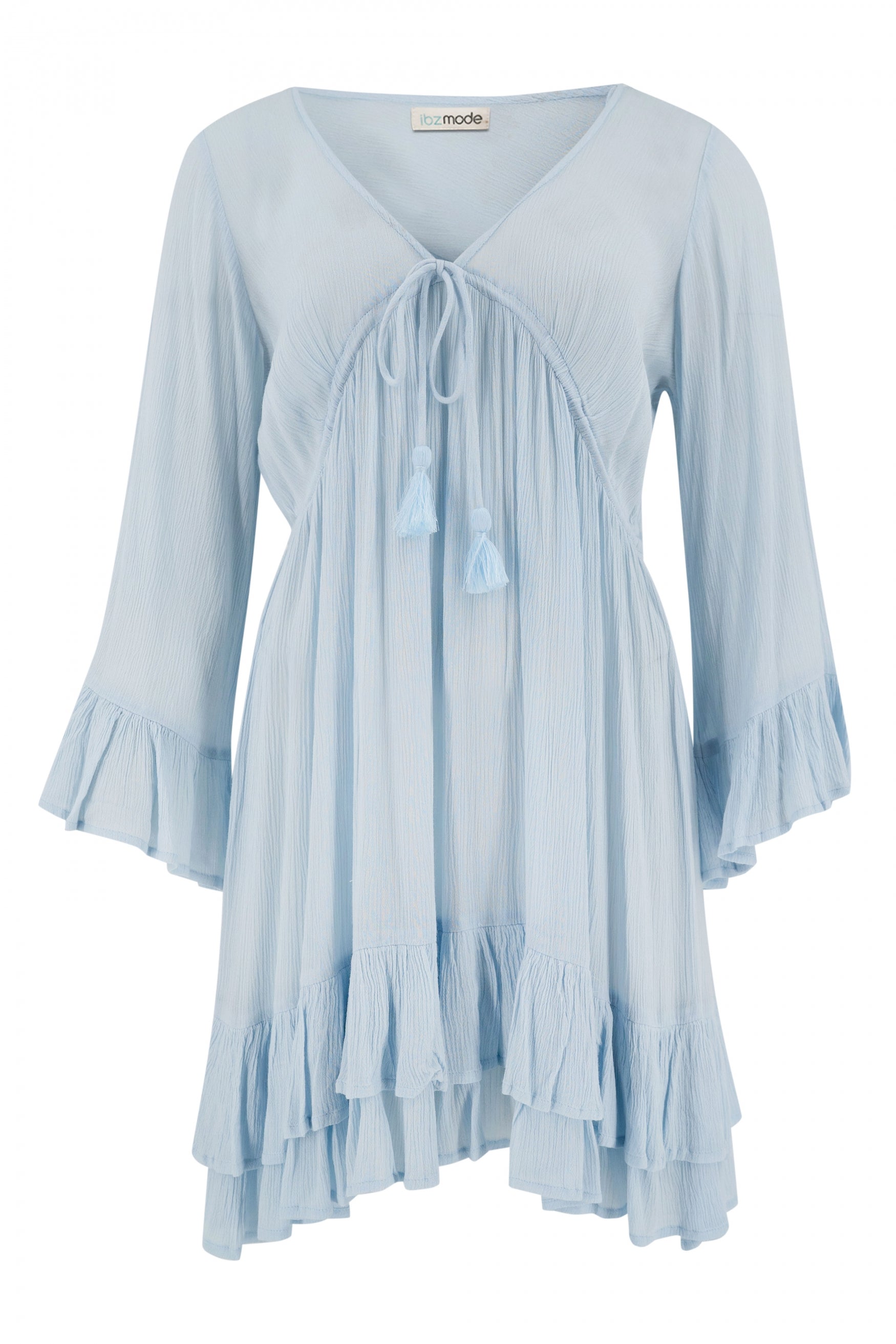 Bohemian jurk in pale blue van ibzmode, Brands of Ibiza