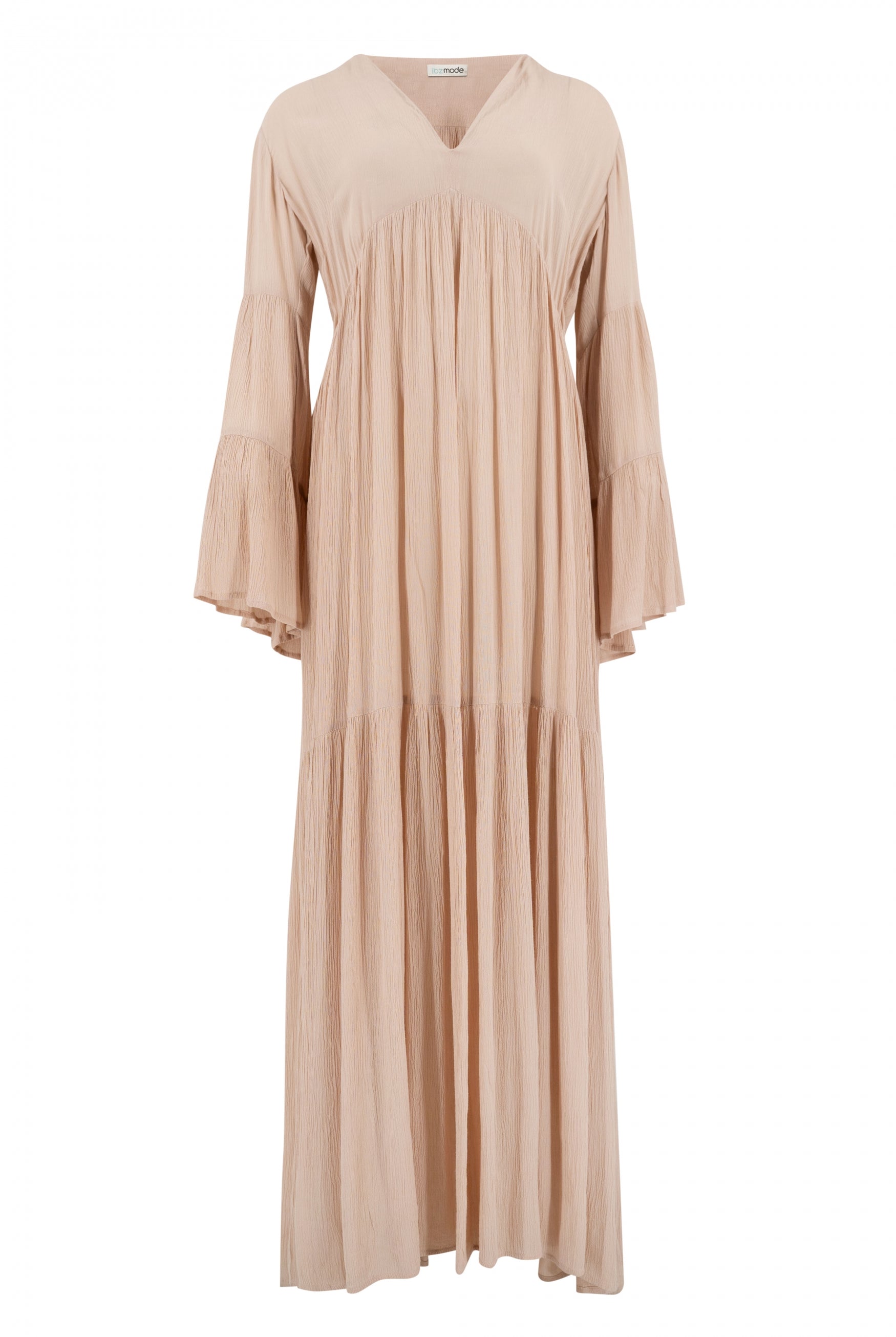 Bohemian jurk in light taupe van ibzmode, Brands of Ibiza