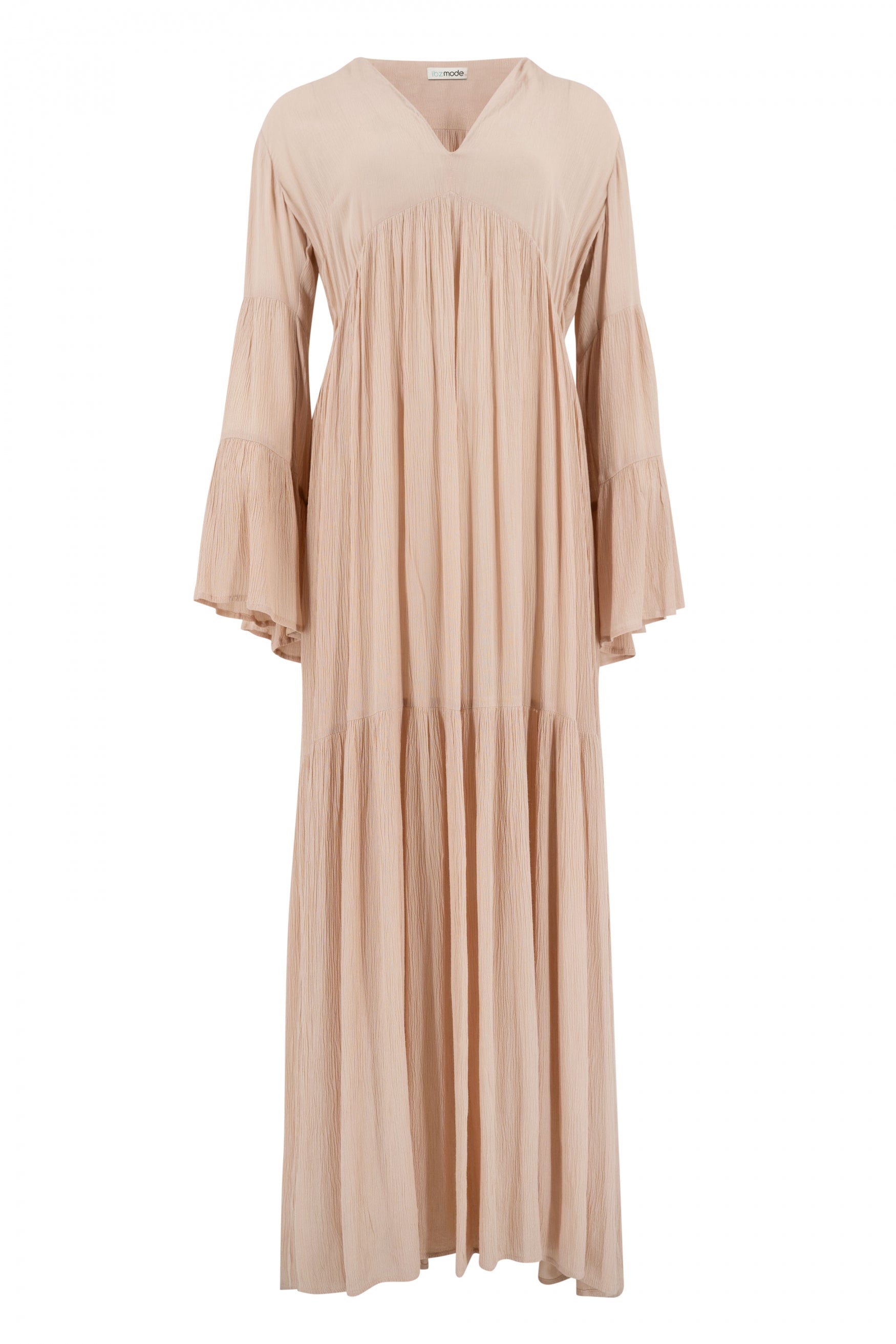 Bohemian jurk in light taupe van ibzmode, Brands of Ibiza