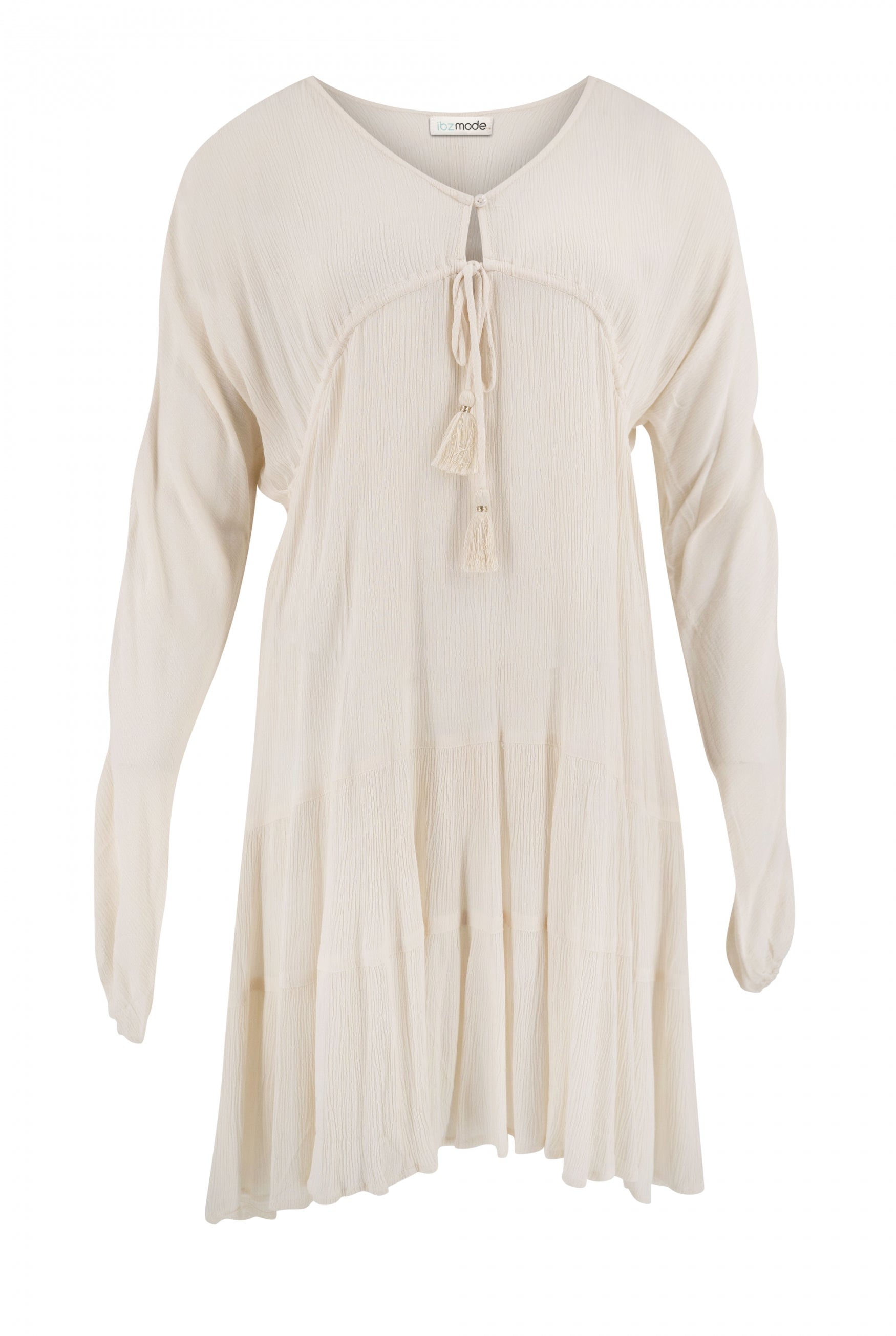 Bohemian jurk in sand van ibzmode, Brands of Ibiza