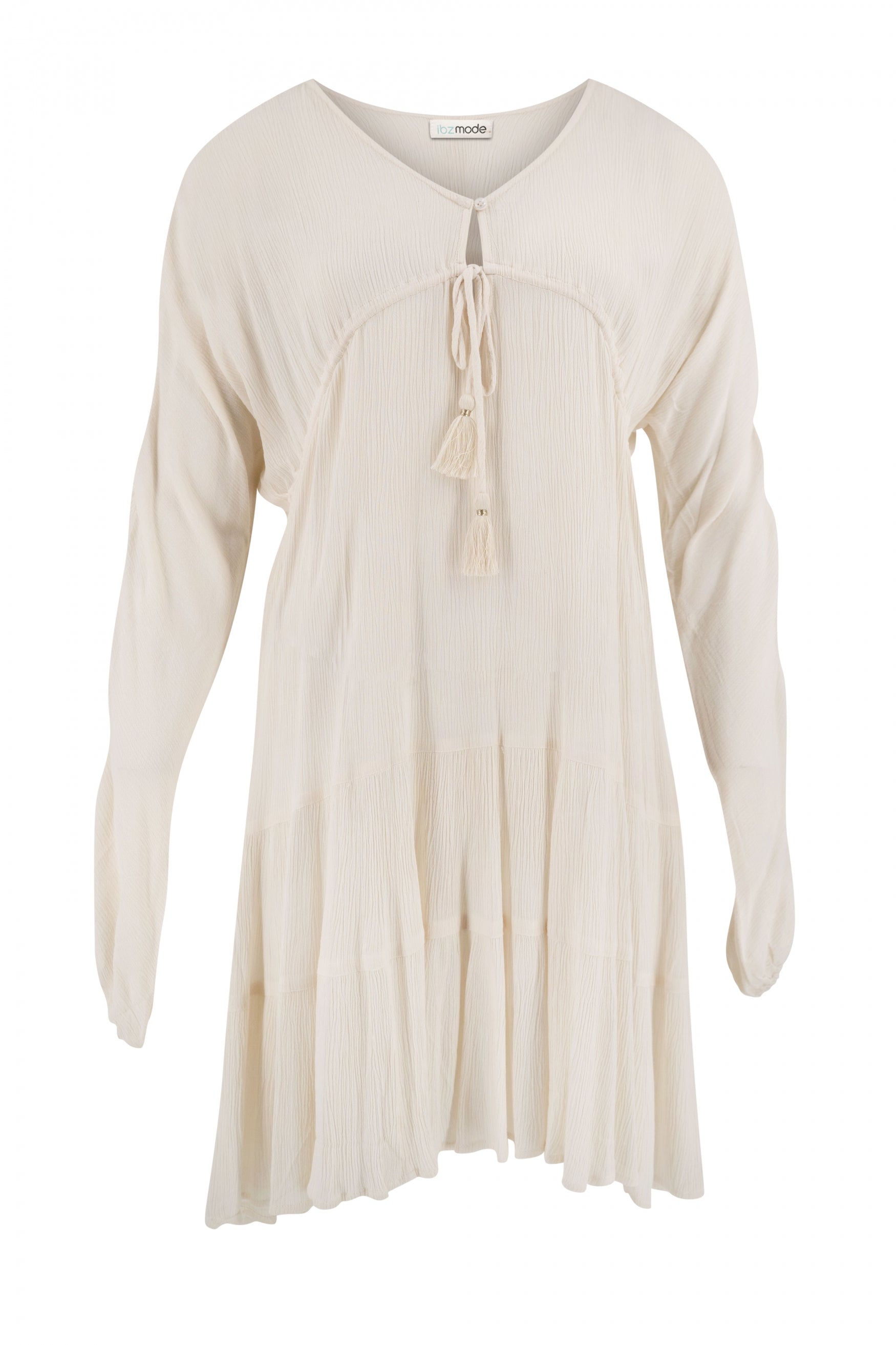 Bohemian jurk in sand van ibzmode, Brands of Ibiza