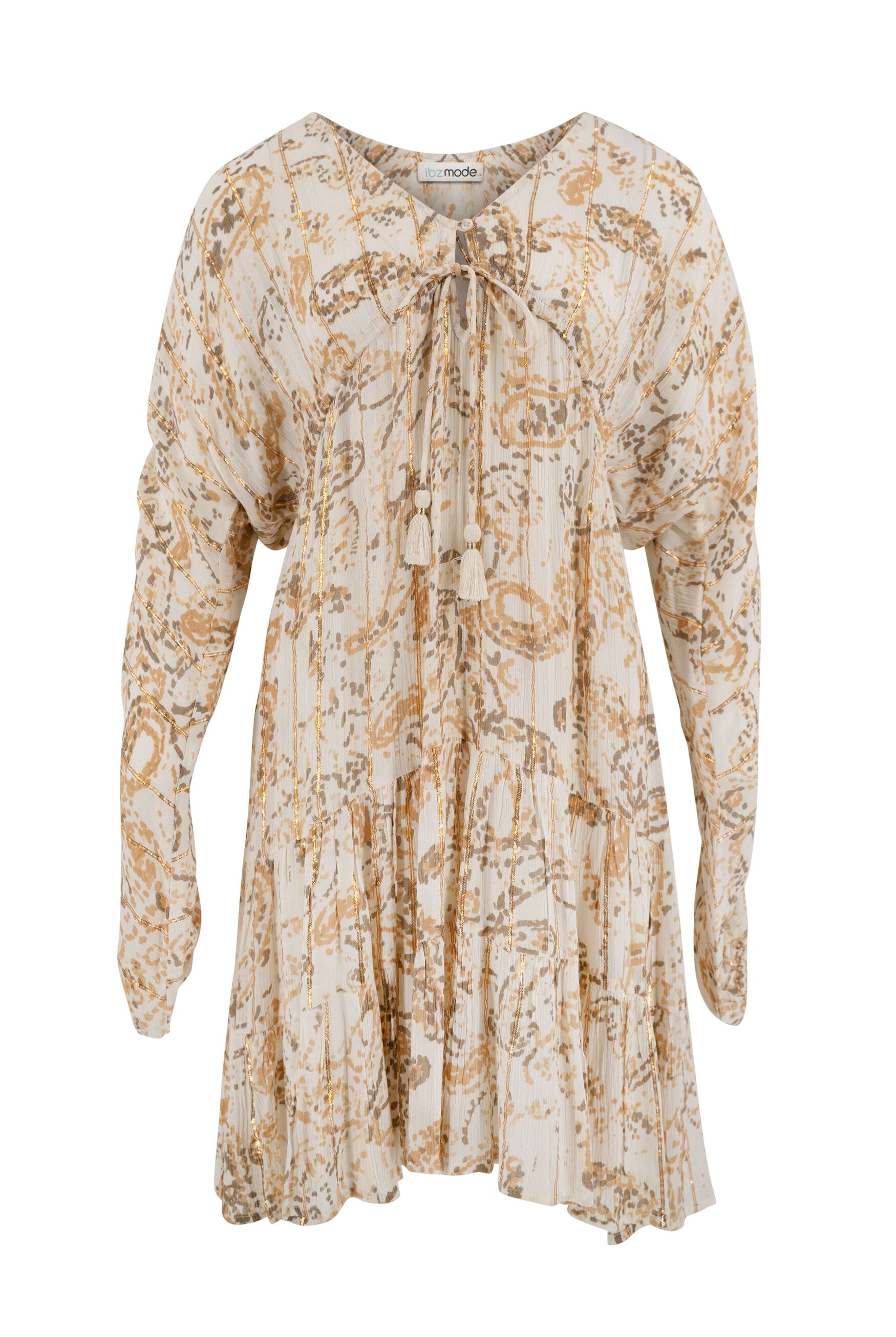 Bohemian jurk in sand van ibzmode, Brands of Ibiza