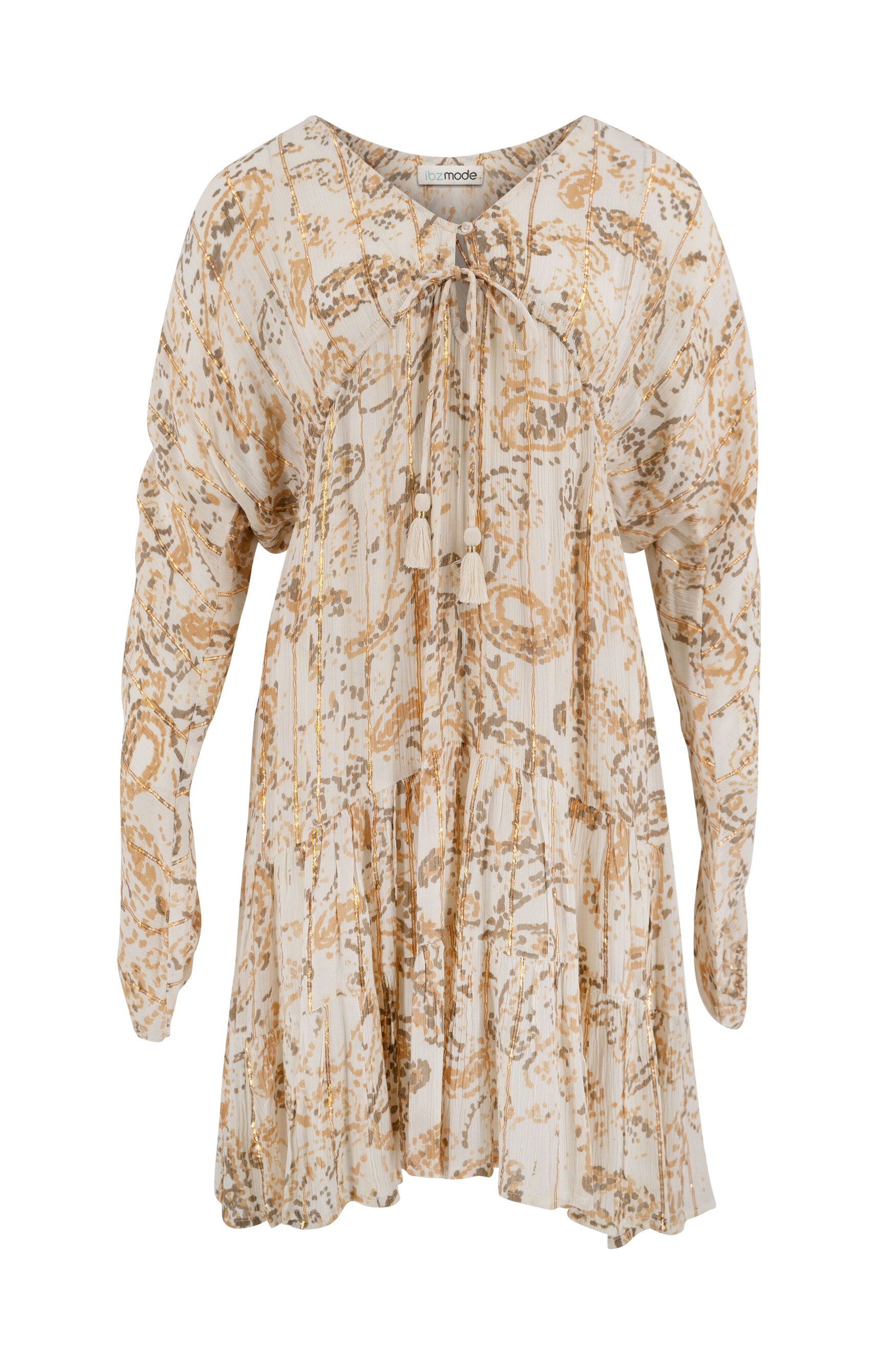 Bohemian jurk in sand van ibzmode, Brands of Ibiza