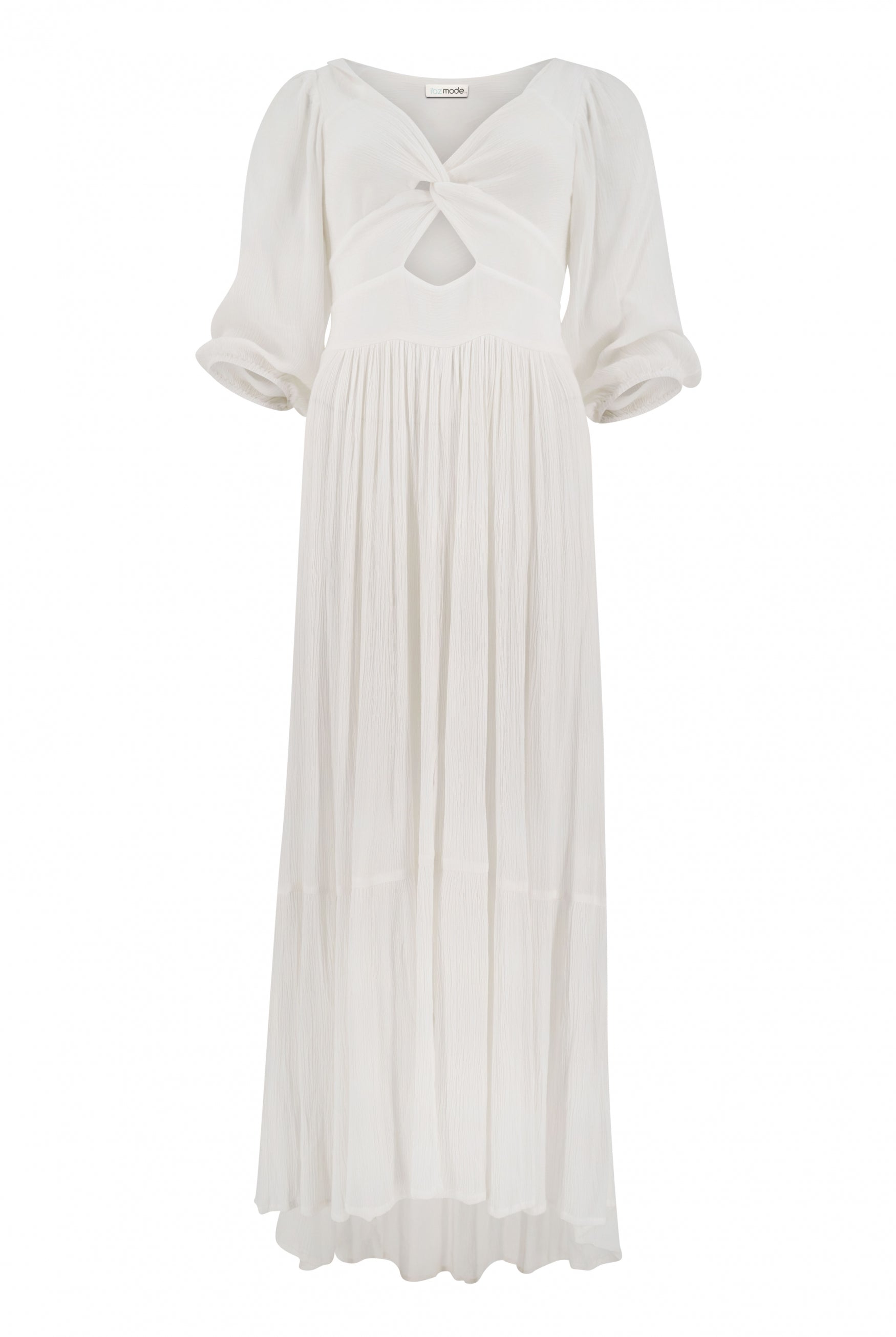 Bohemian jurk in white van ibzmode, Brands of Ibiza