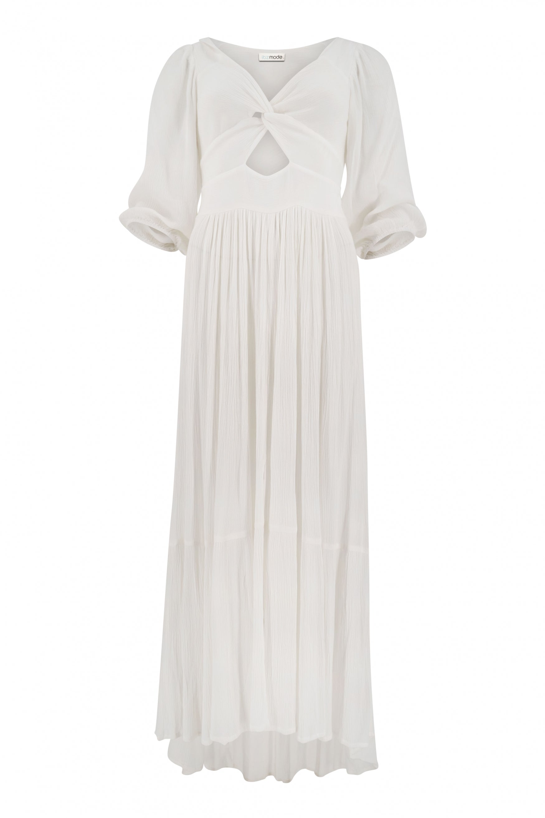 Bohemian jurk in white van ibzmode, Brands of Ibiza