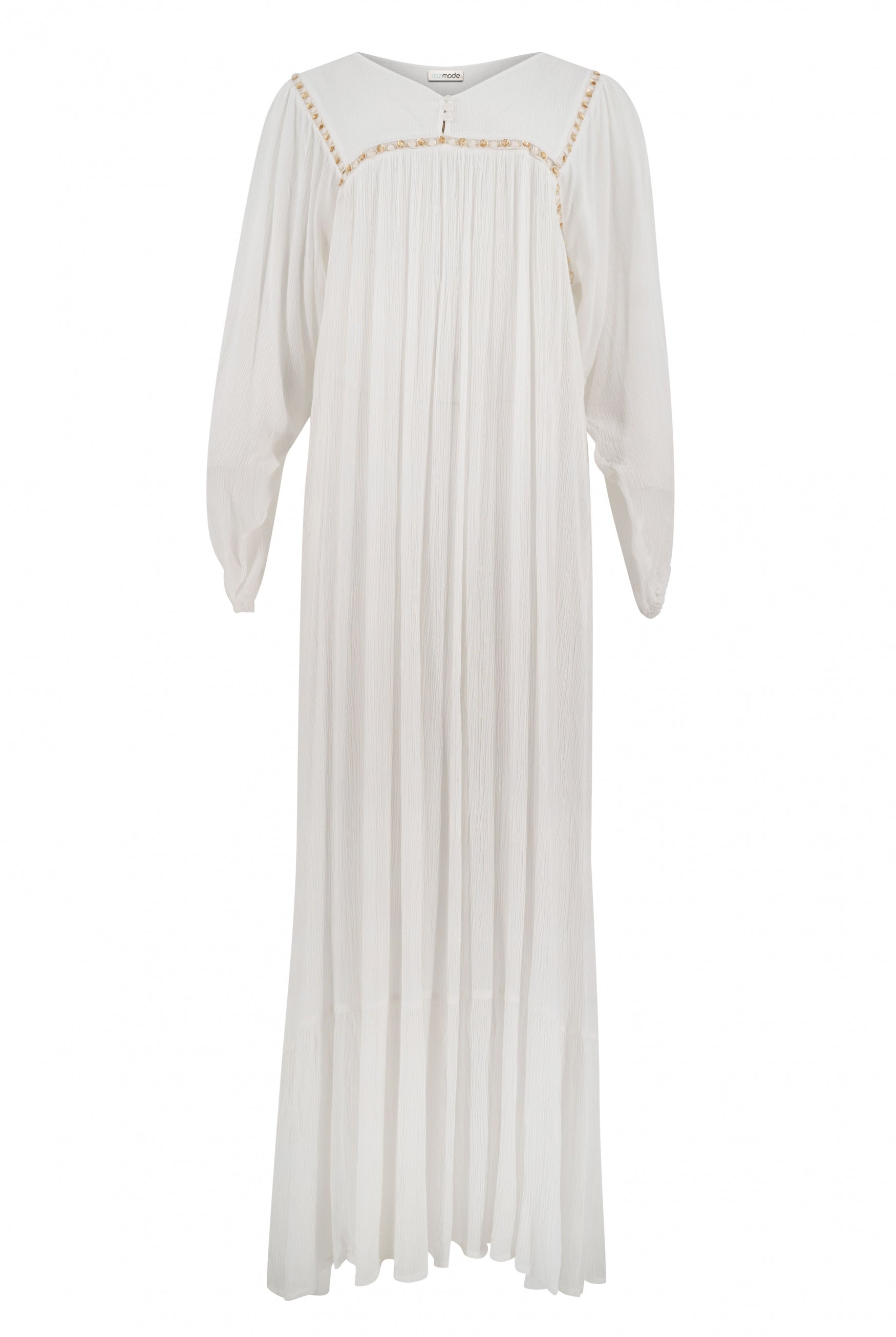 Bohemian jurk in white van ibzmode, Brands of Ibiza