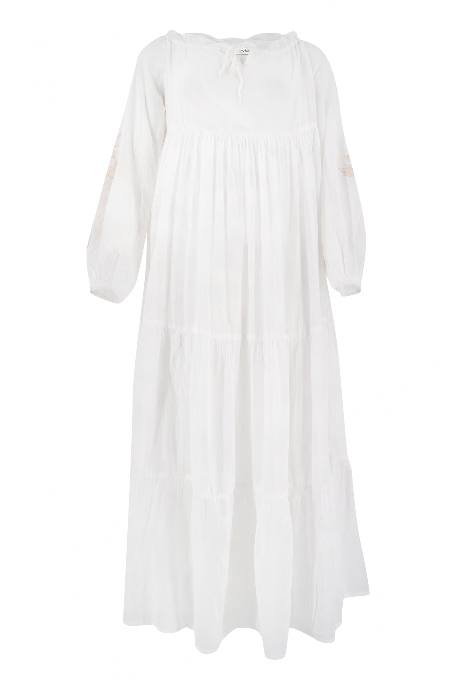 Bohemian jurk in white van ibzmode, Brands of Ibiza