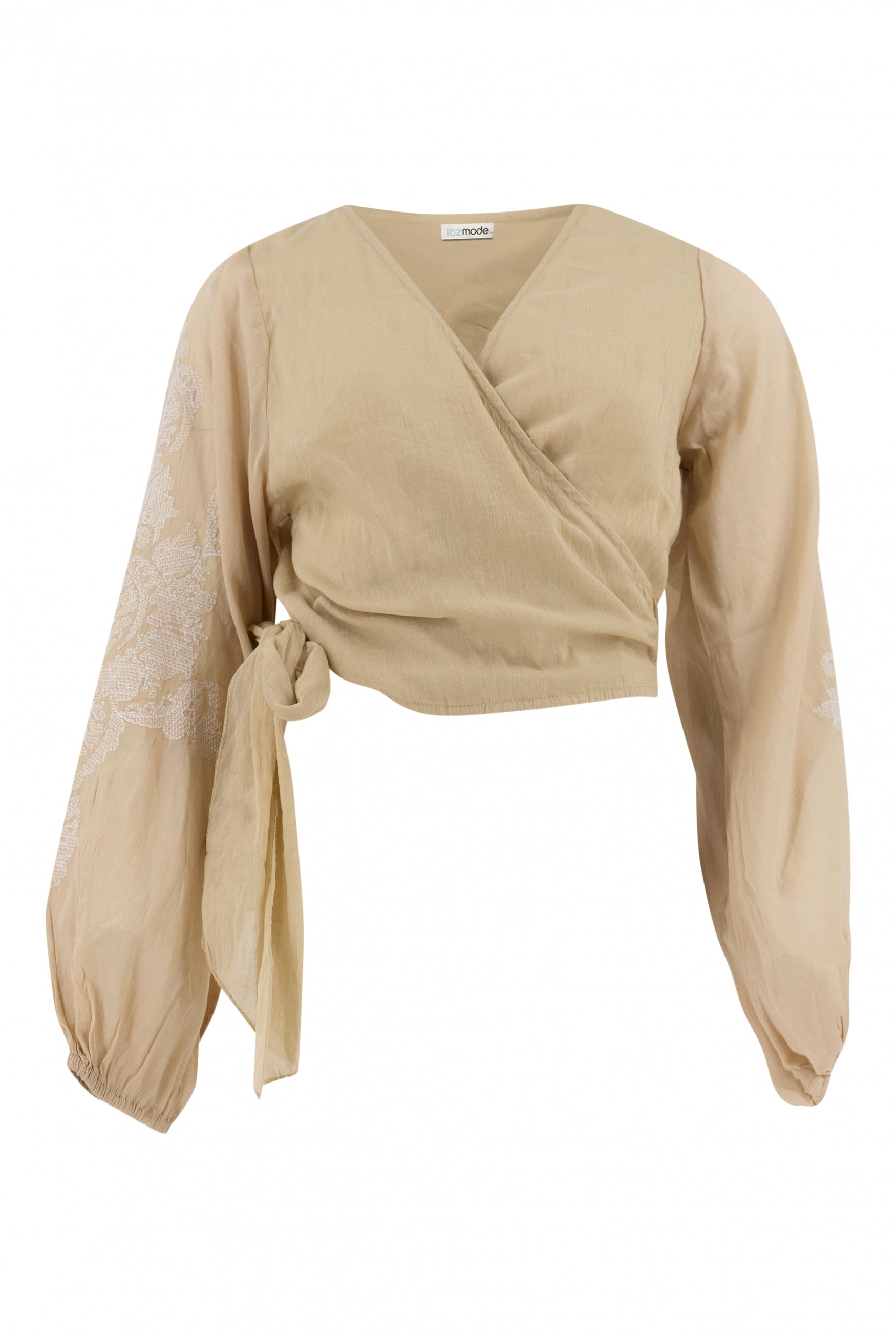 Bohemian top in sand van ibzmode, Brands of Ibiza