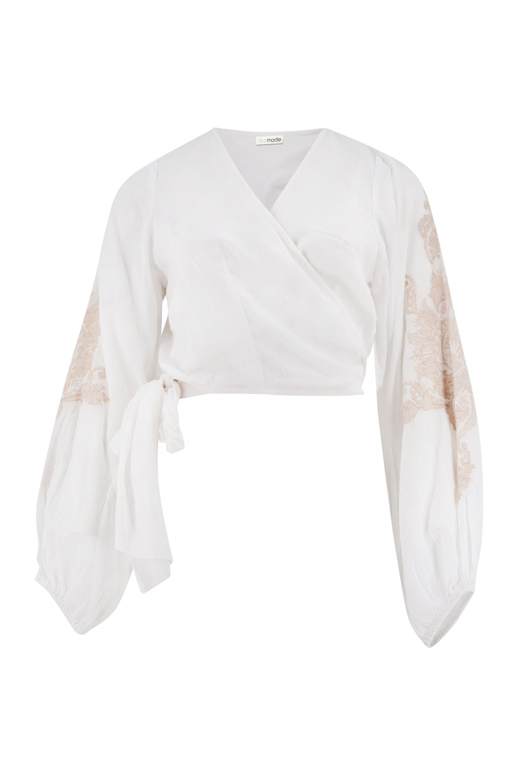 Bohemian top in white van ibzmode, Brands of Ibiza