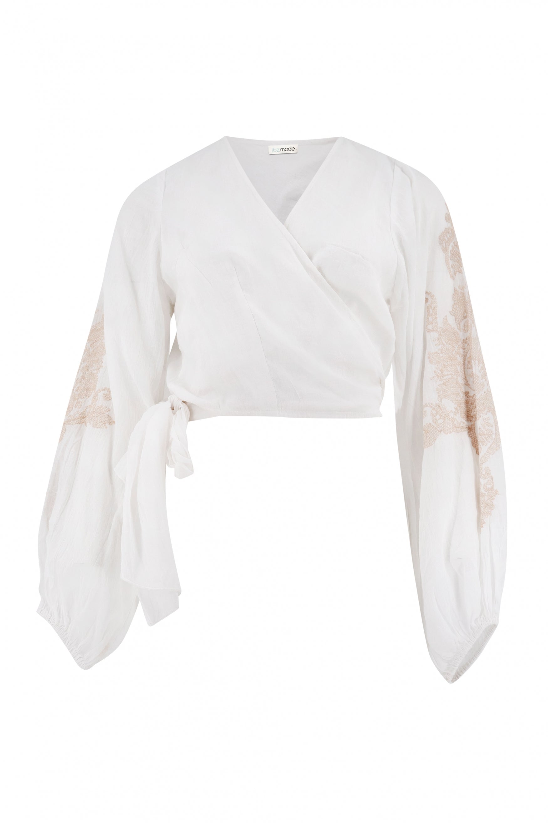 Bohemian top in white van ibzmode, Brands of Ibiza