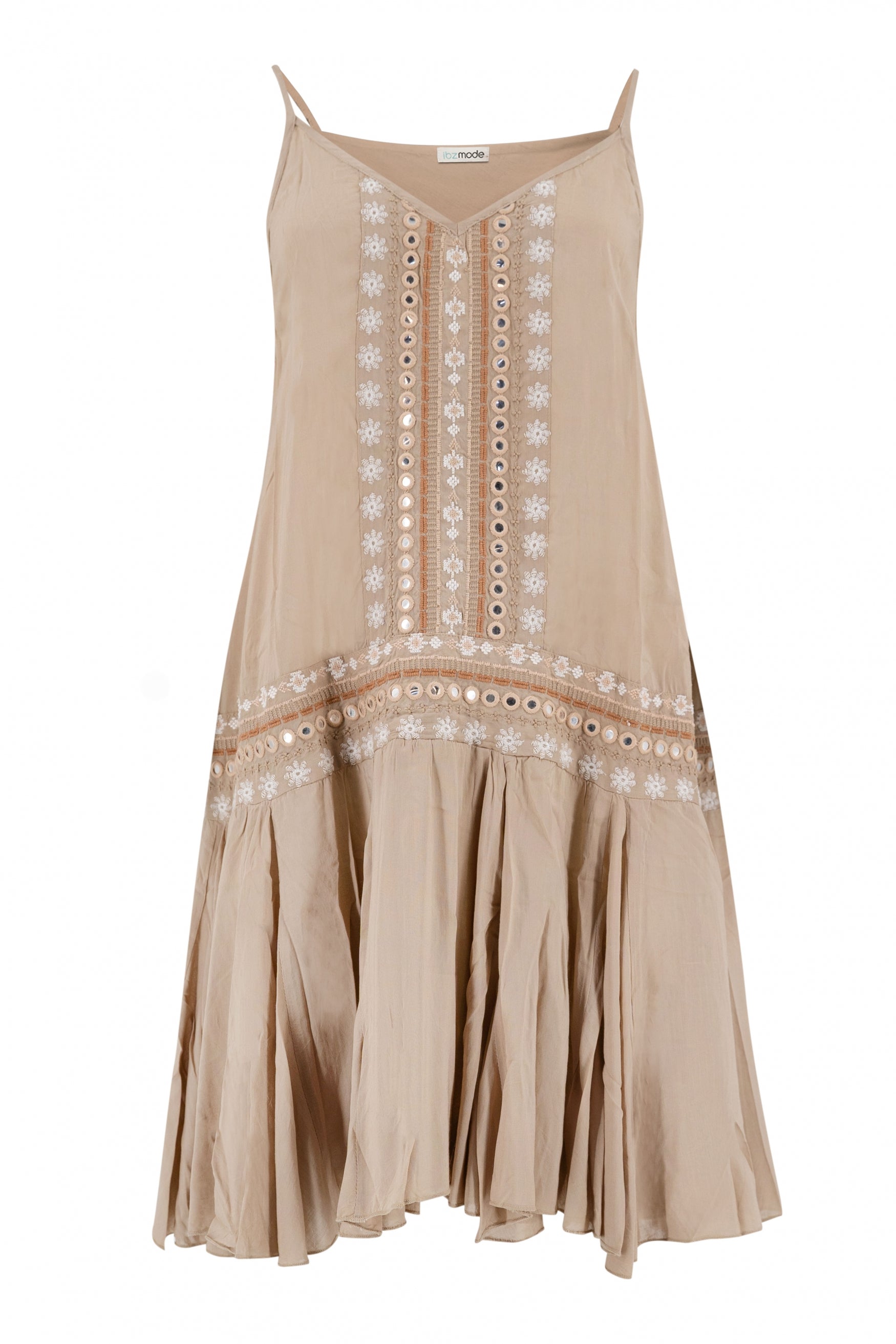Bohemian jurk in taupe van ibzmode, Brands of Ibiza
