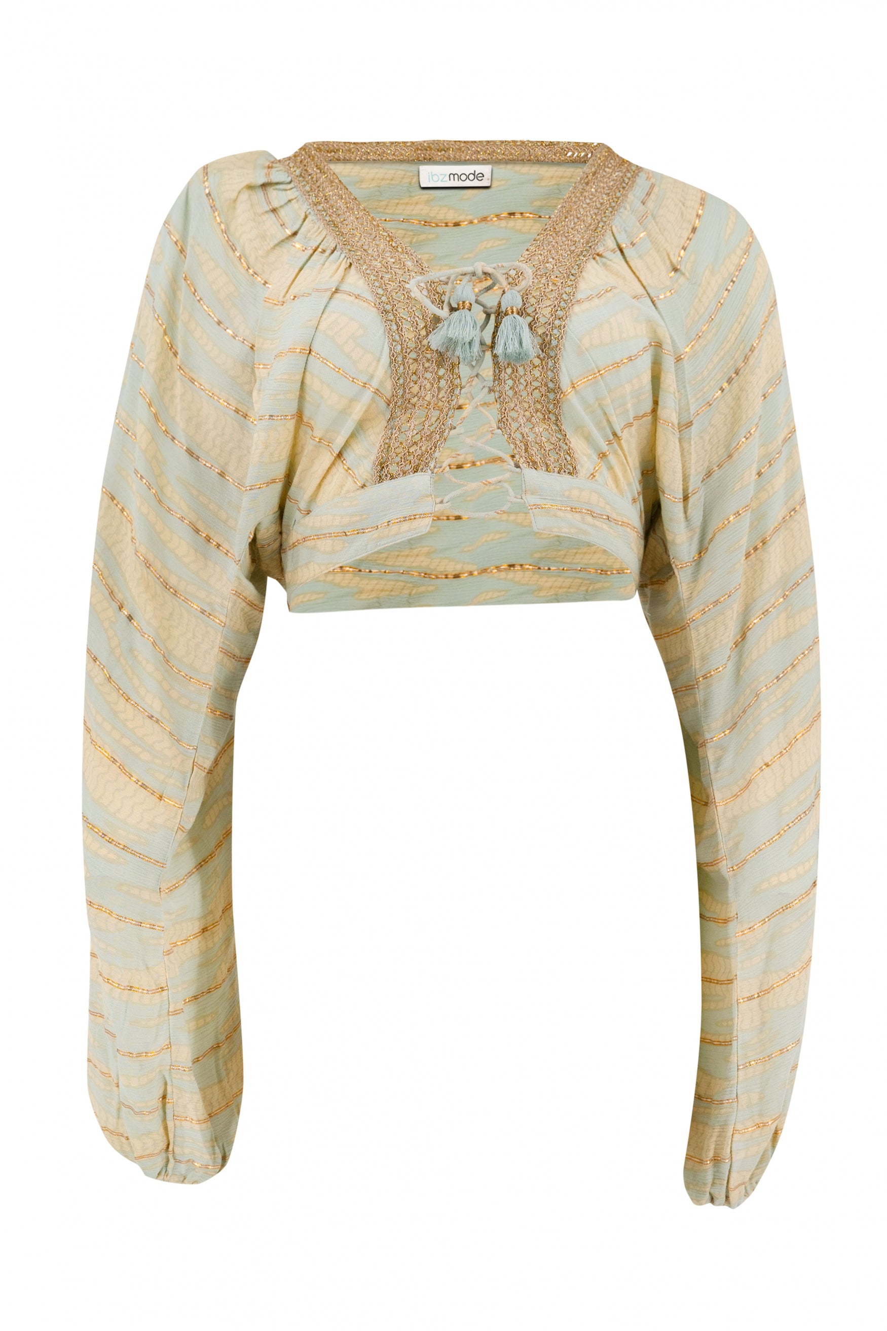 Bohemian top in mint van ibzmode, Brands of Ibiza