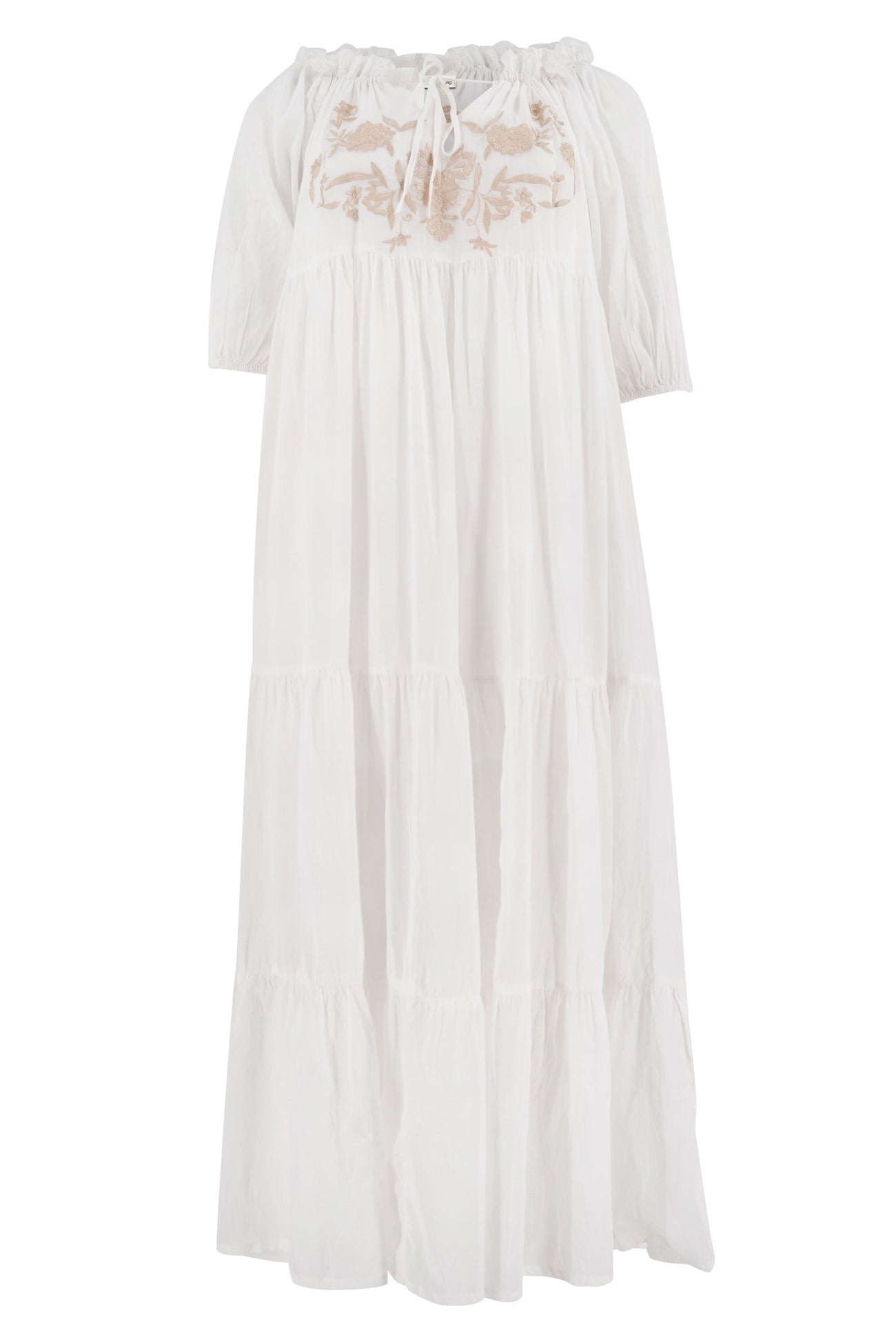 Bohemian jurk in white van ibzmode, Brands of Ibiza