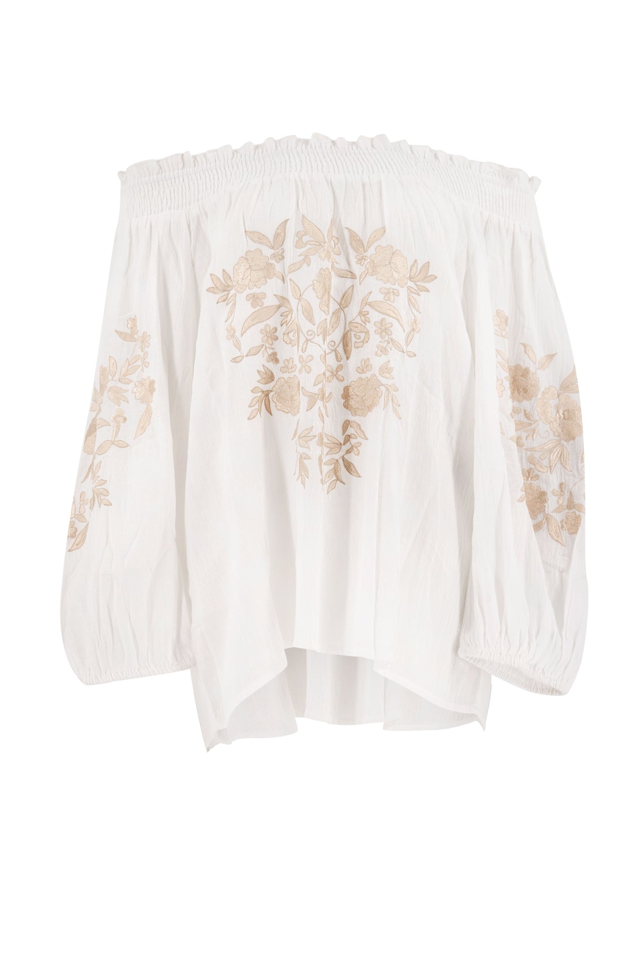 Bohemian blouse in white van ibzmode, Brands of Ibiza