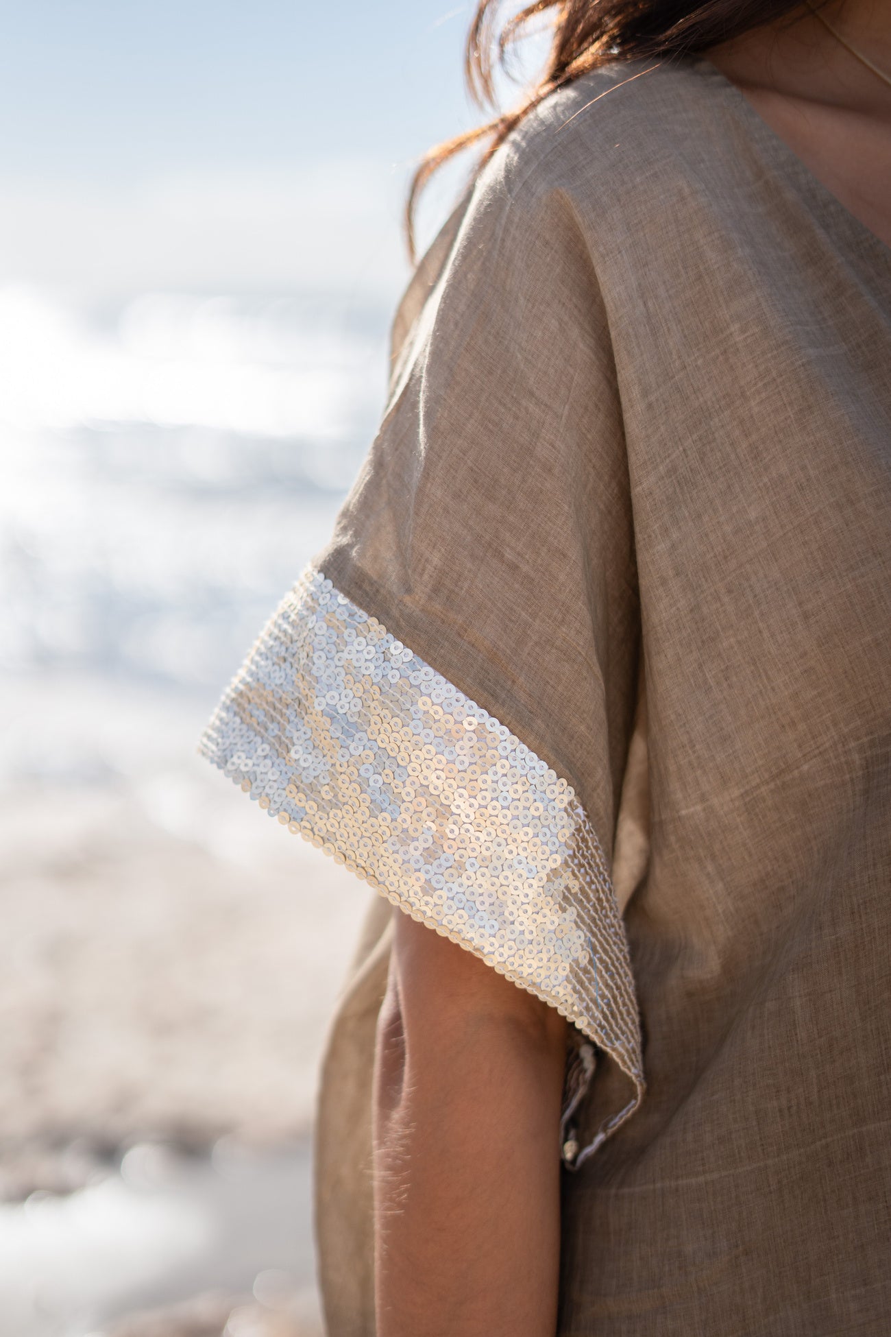 Bohemian-Kleid in Taupe von ibzmode, Brands of Ibiza