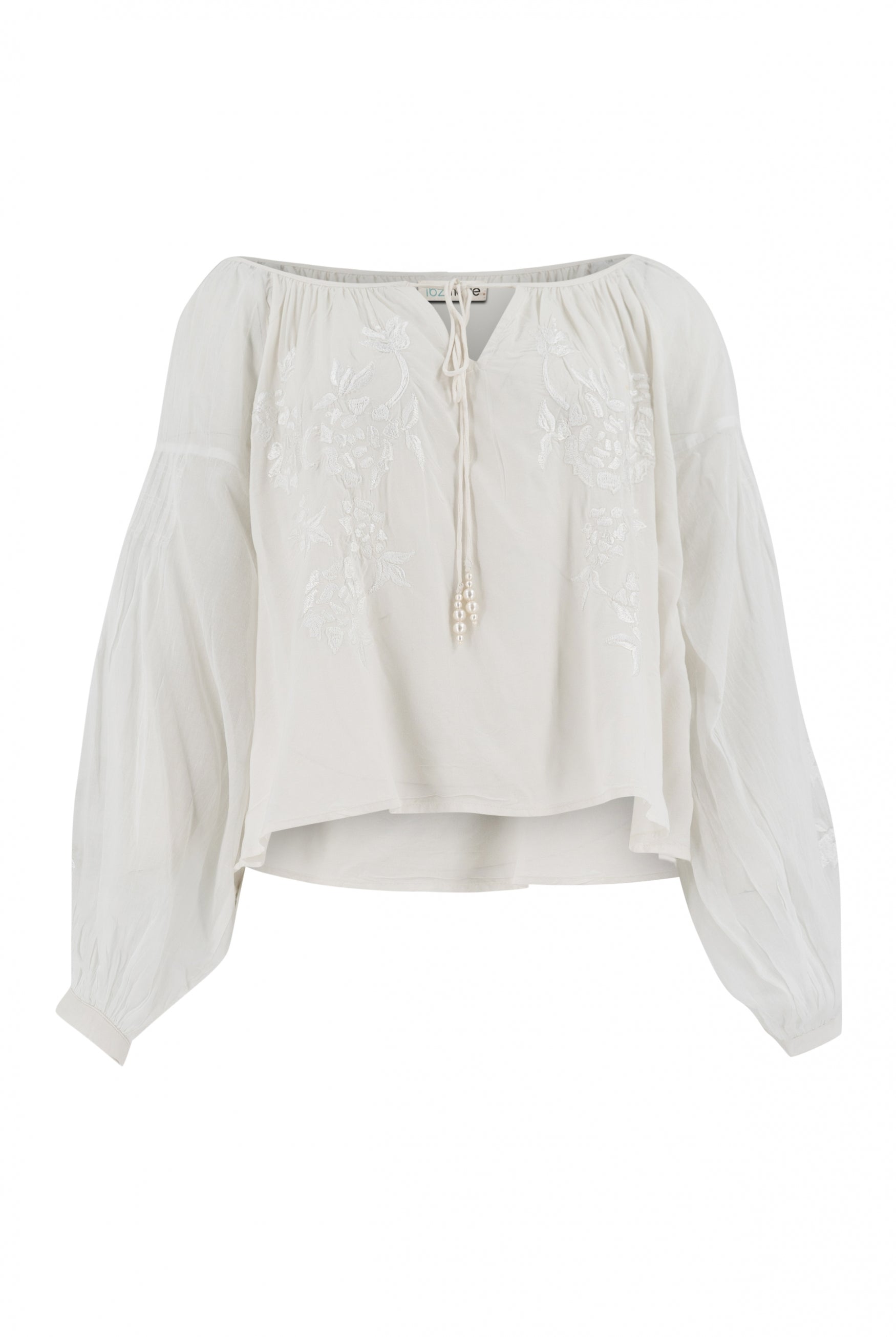 Bohemian blouse in ivory van ibzmode, Brands of Ibiza