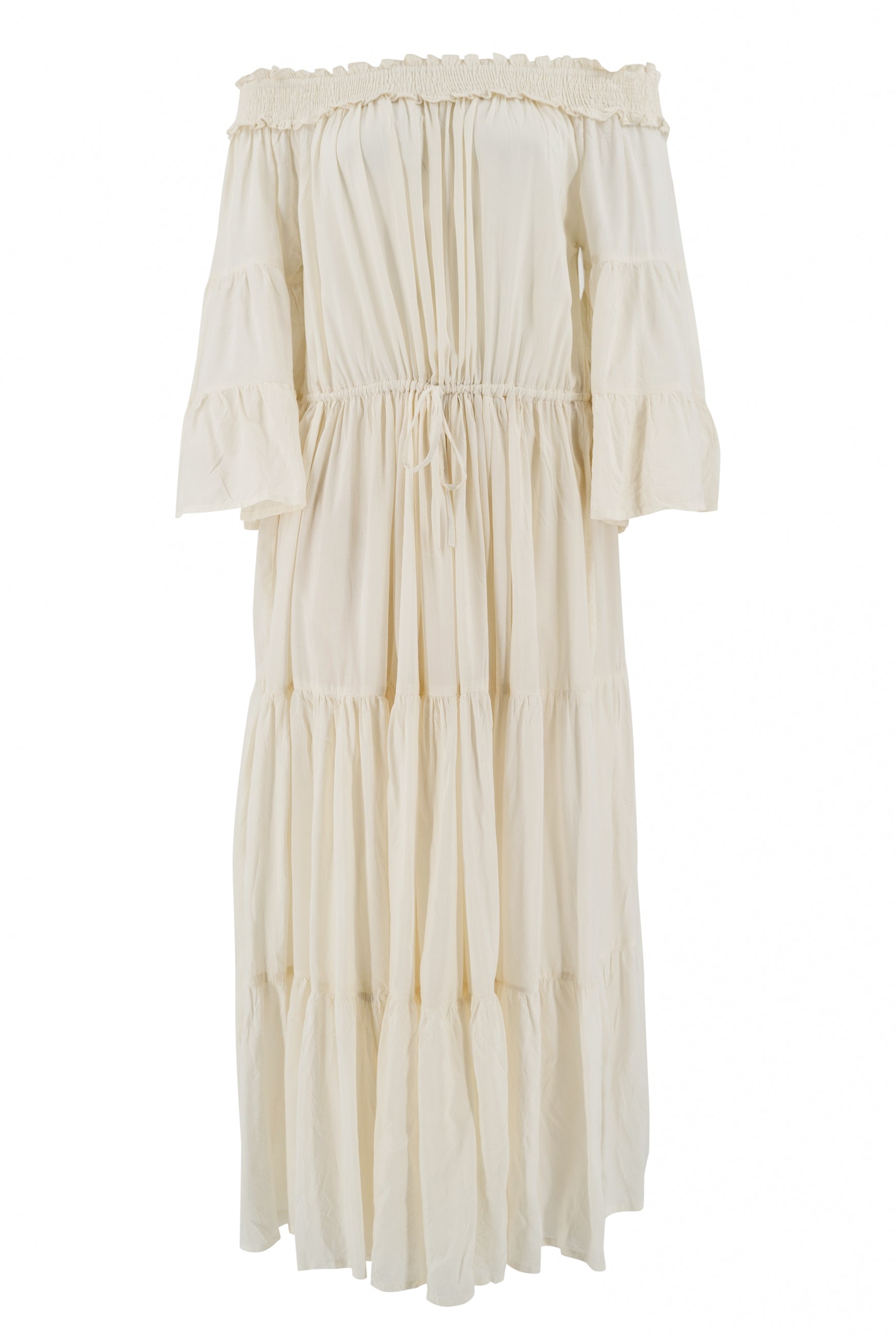 Bohemian jurk in ecru van ibzmode, Brands of Ibiza