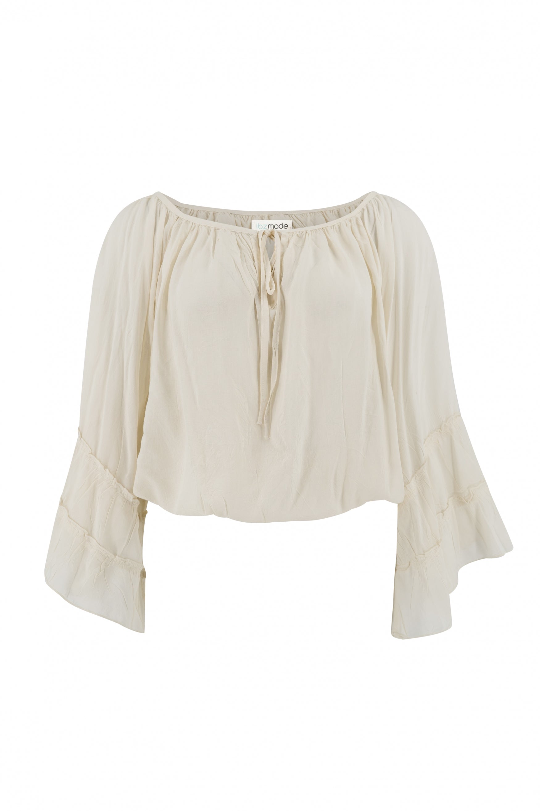 Bohemian blouse in ecru van ibzmode, Brands of Ibiza