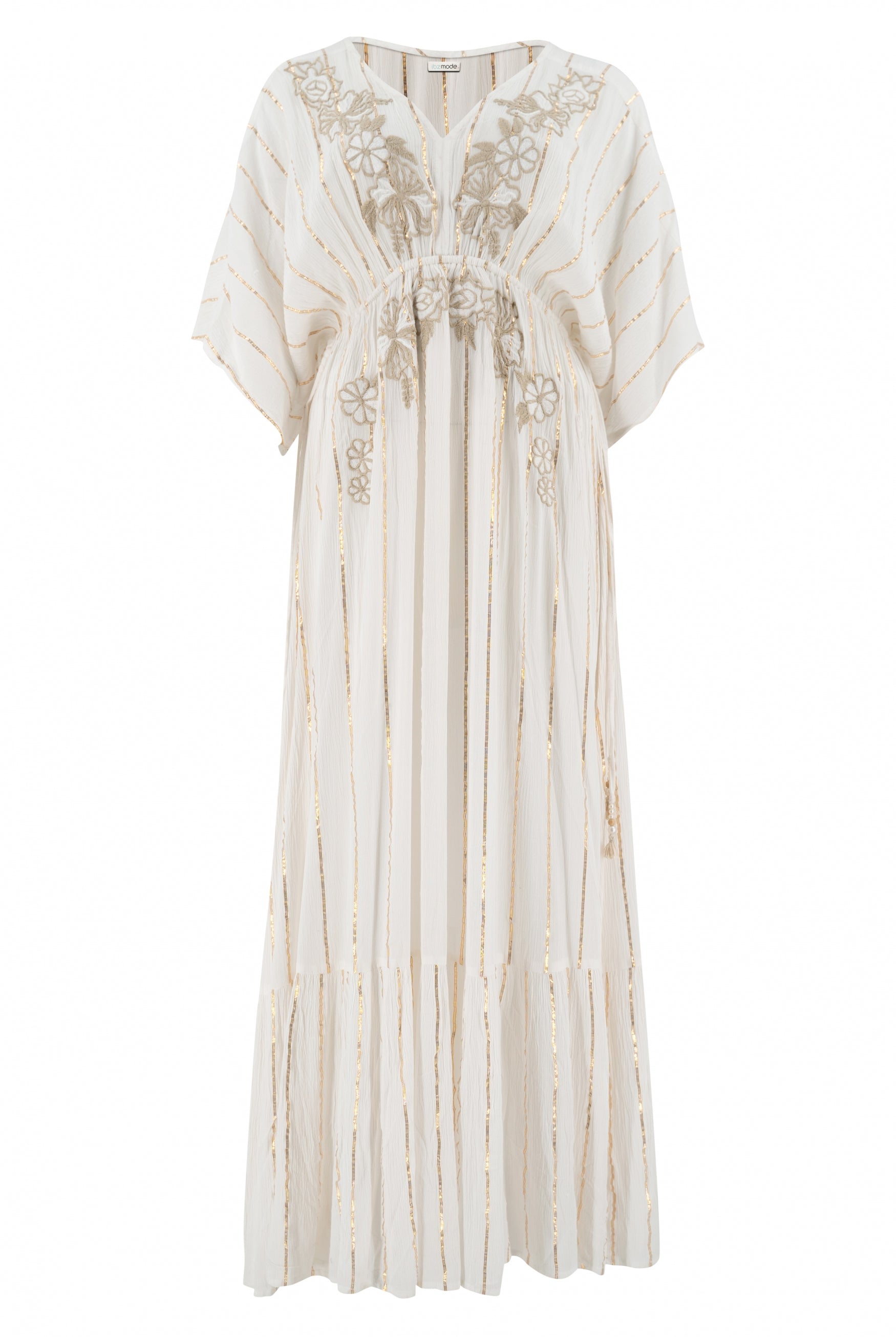 Bohemian jurk in white van ibzmode, Brands of Ibiza