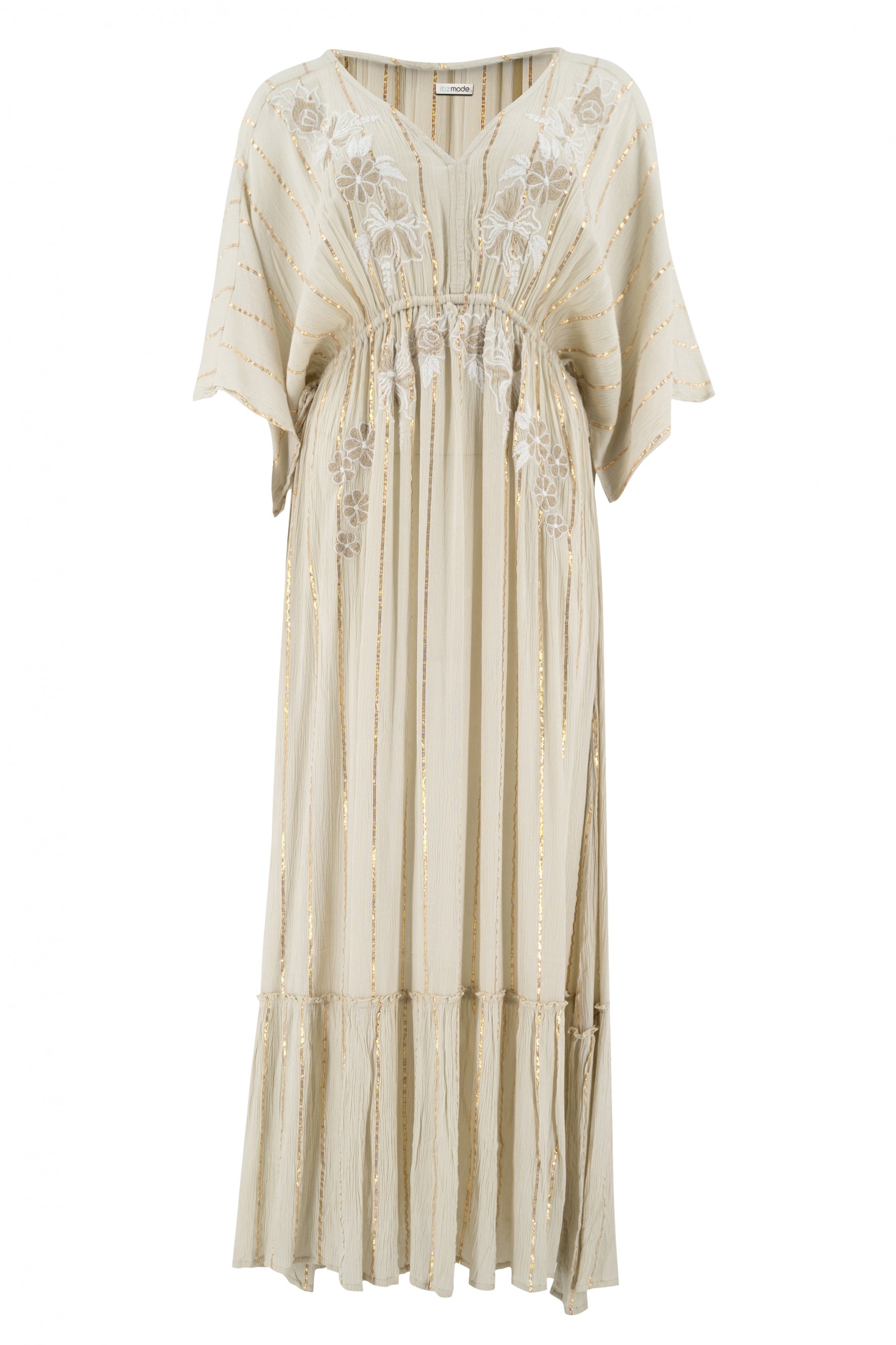 Bohemian jurk in sand van ibzmode, Brands of Ibiza