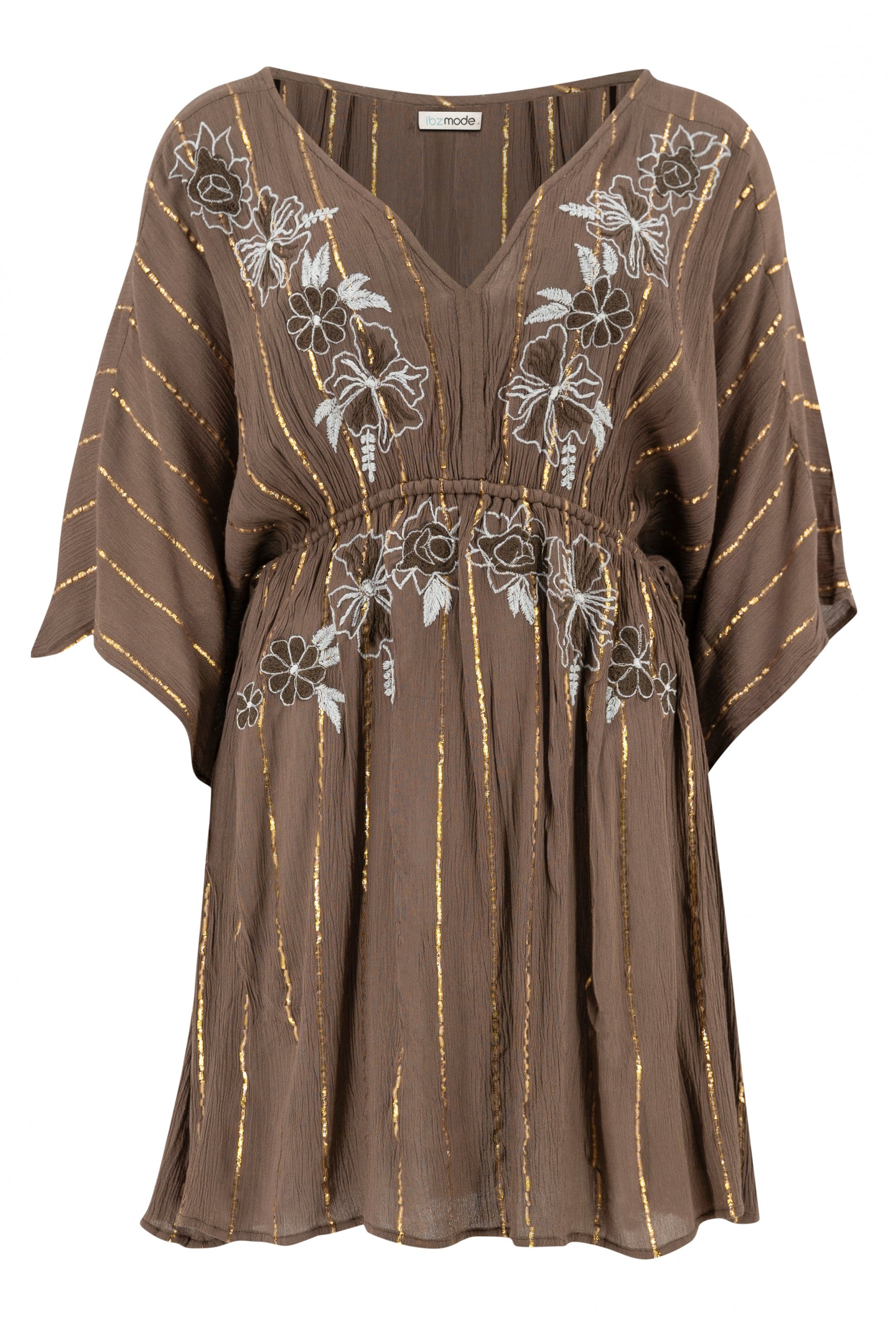 Bohemian jurk in taupe van ibzmode, Brands of Ibiza