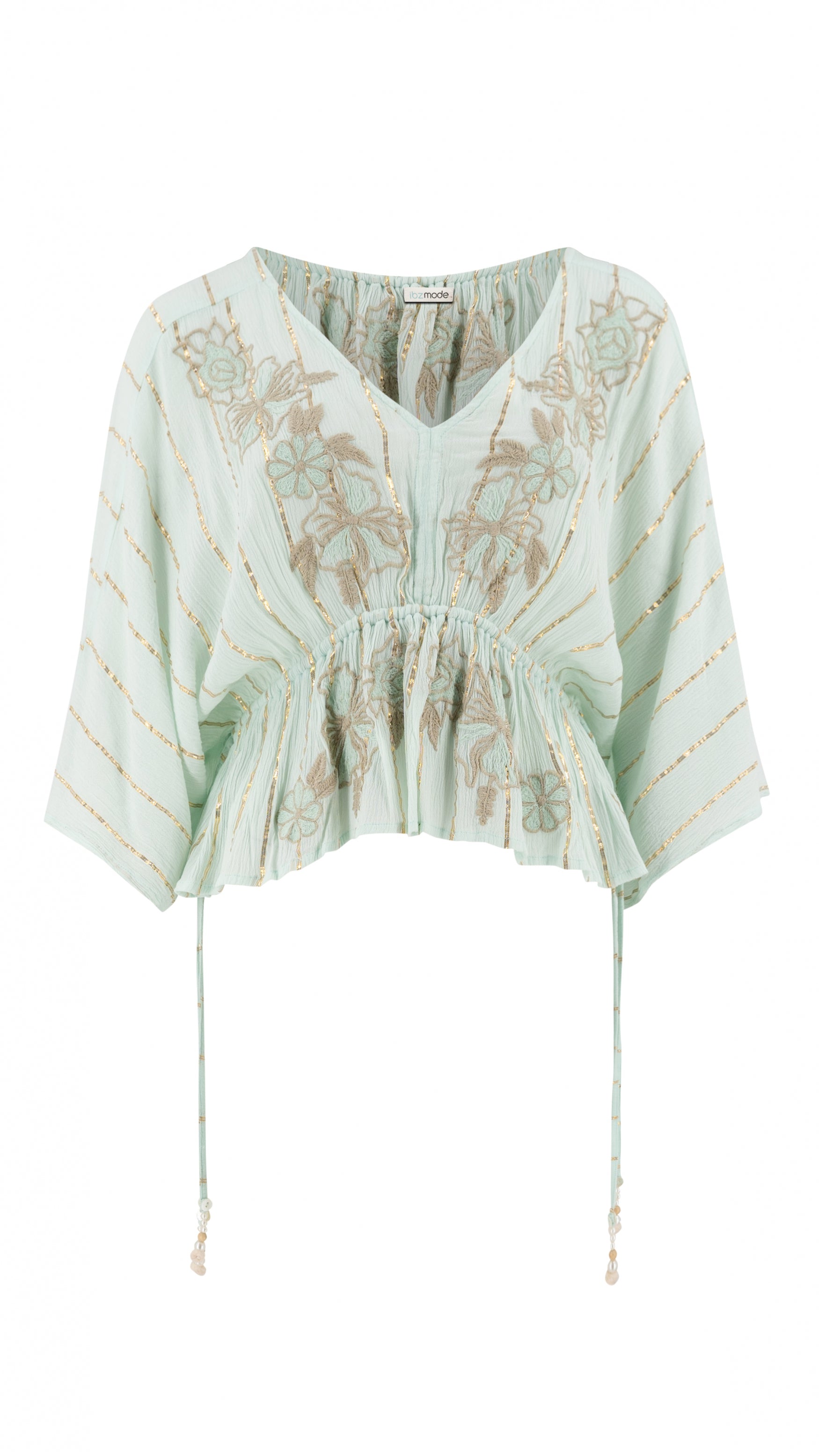Bohemian top in mint van ibzmode, Brands of Ibiza