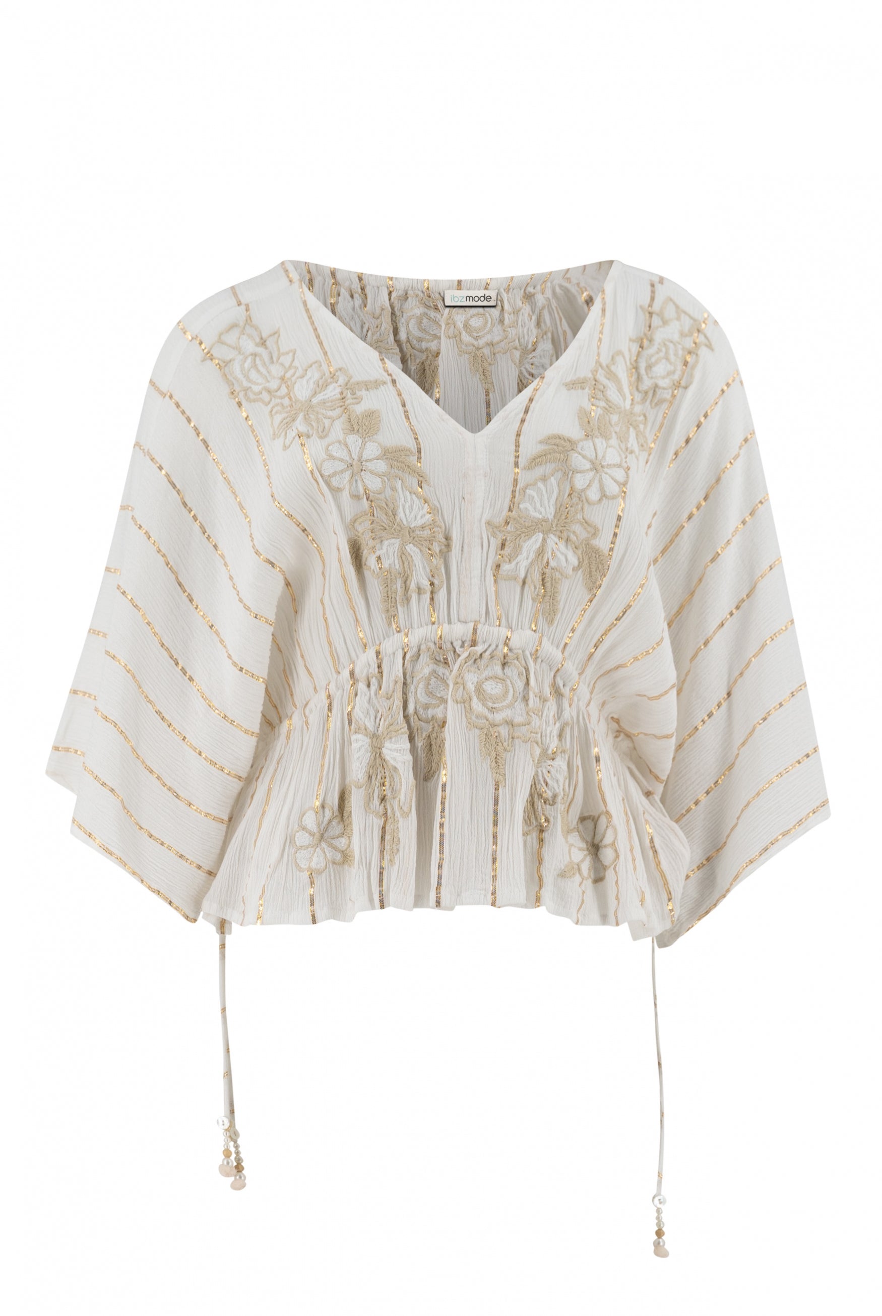 Bohemian top in white van ibzmode, Brands of Ibiza