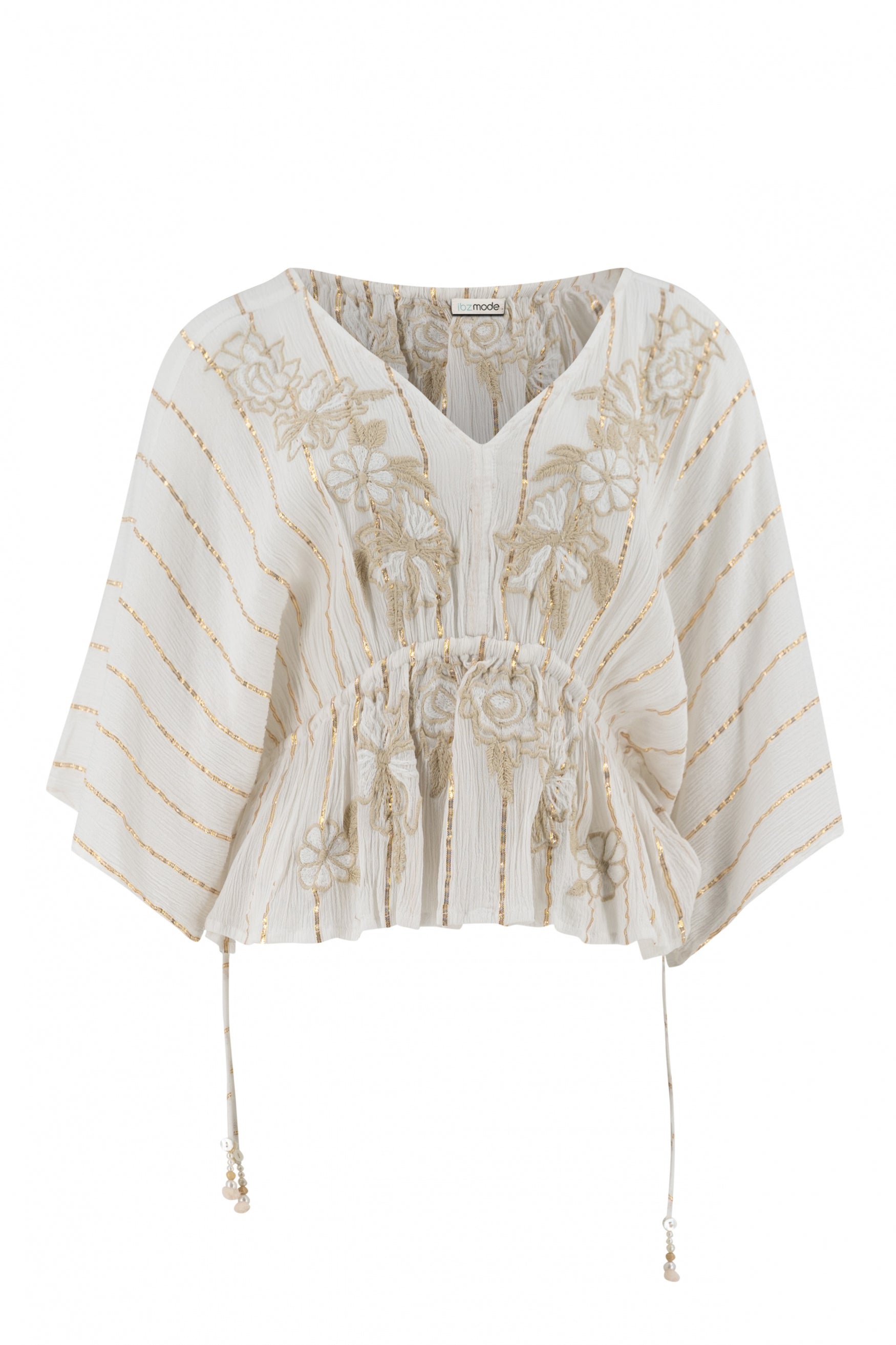 Bohemian top in white van ibzmode, Brands of Ibiza