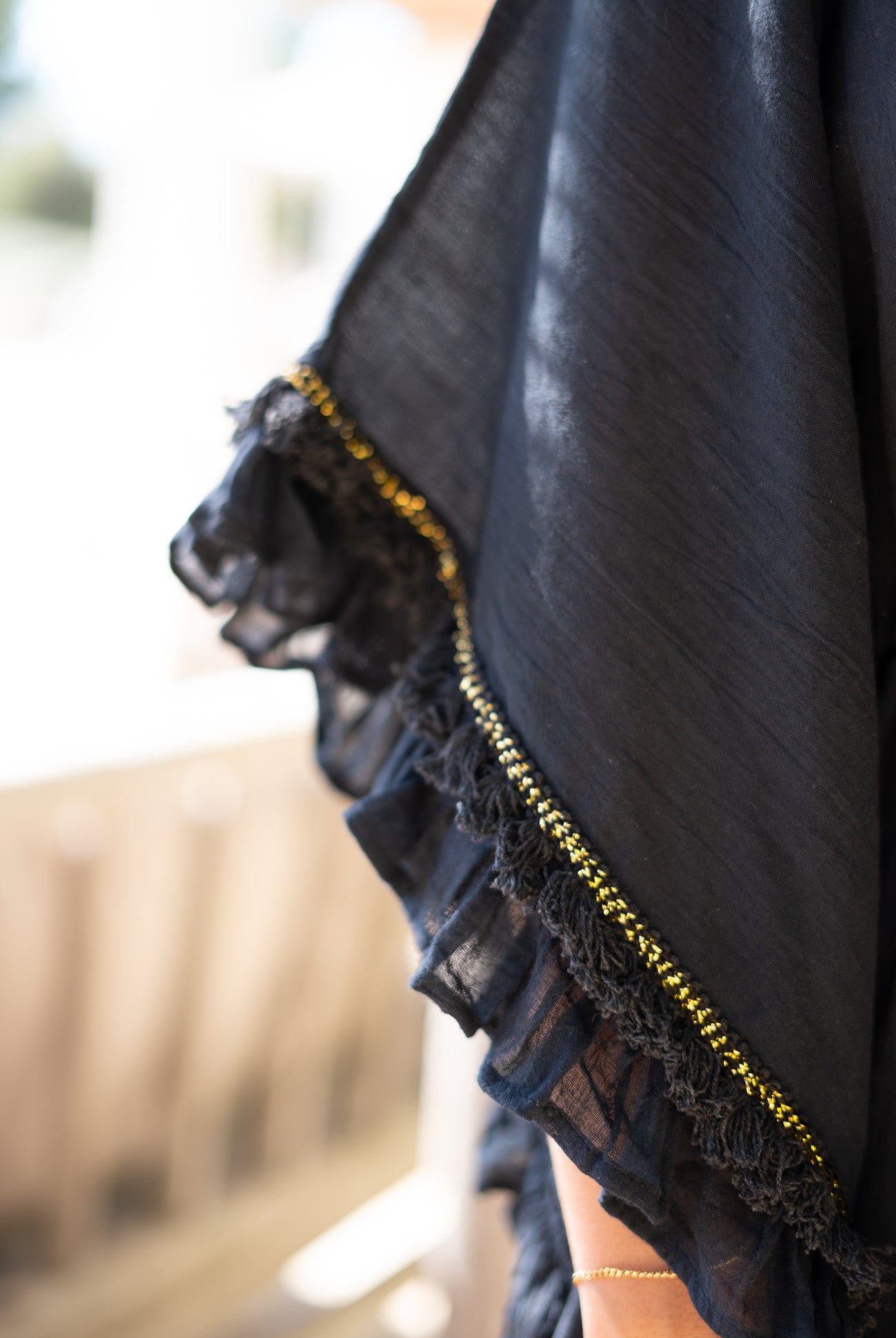 Bohemian kimono in black van ibzmode, Brands of Ibiza