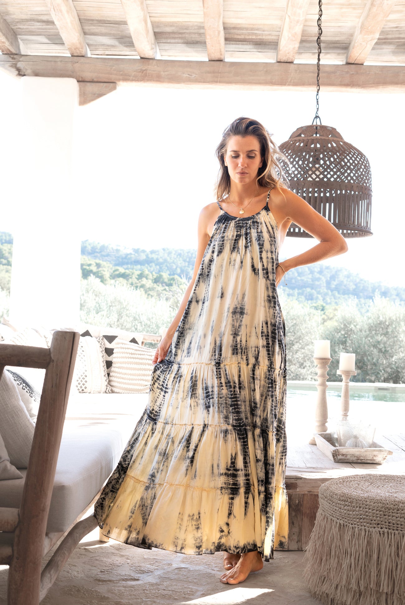 Bohemian jurk in sand van ibzmode, Brands of Ibiza