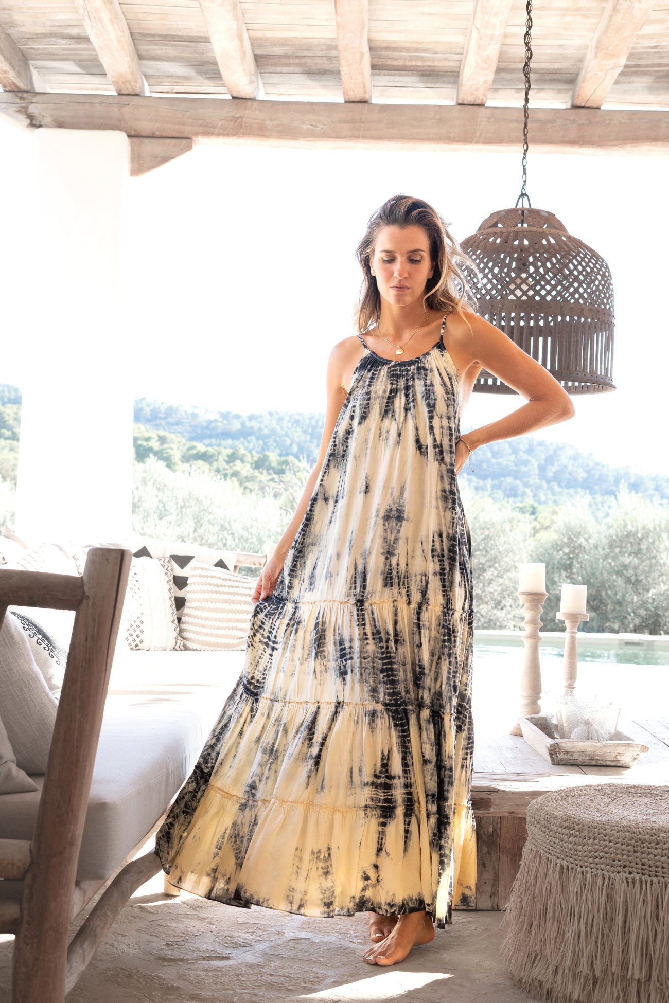 Bohemian jurk in sand van ibzmode, Brands of Ibiza