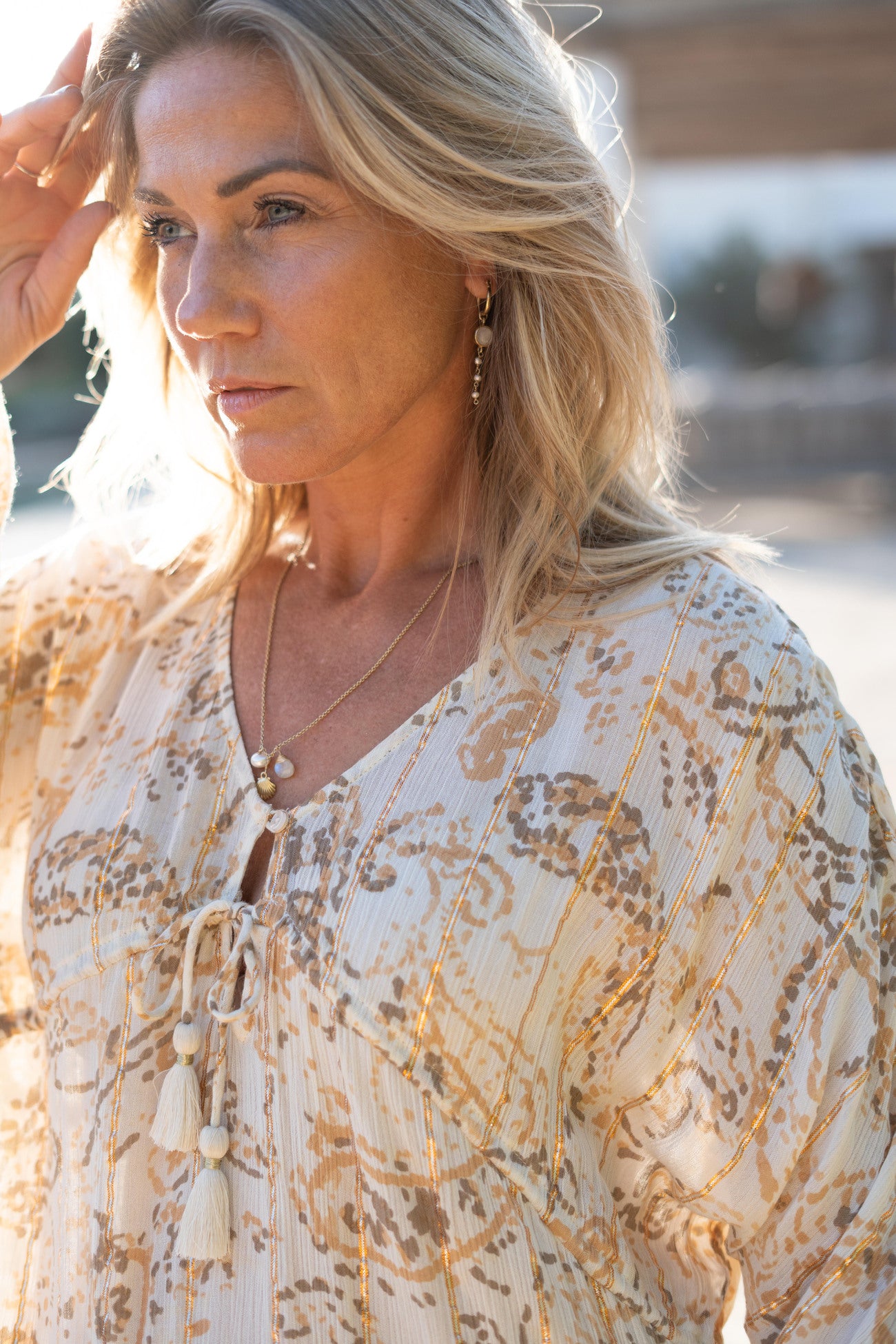 Bohemian jurk in sand van ibzmode, Brands of Ibiza