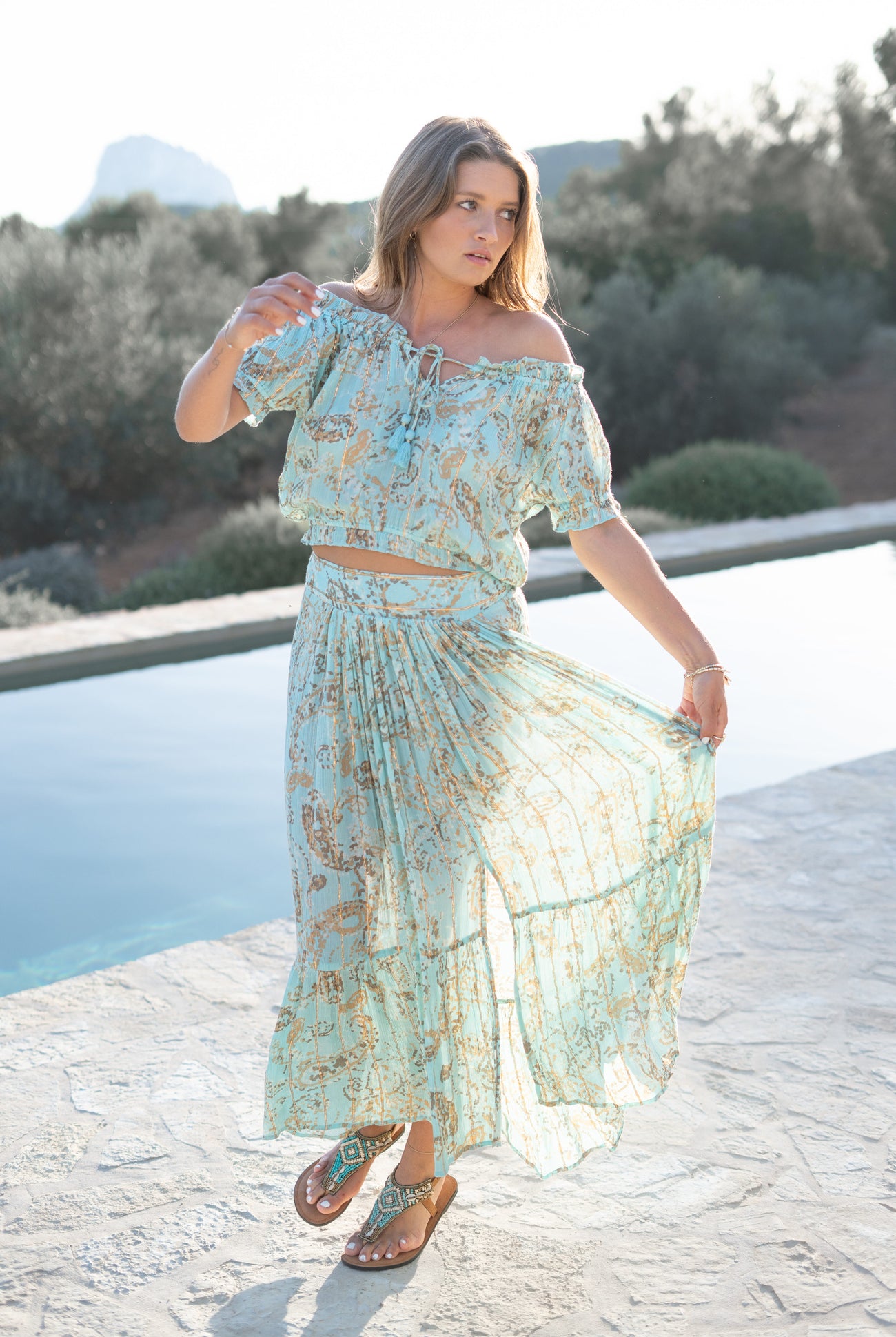 Bohemian rok in mint van ibzmode, Brands of Ibiza
