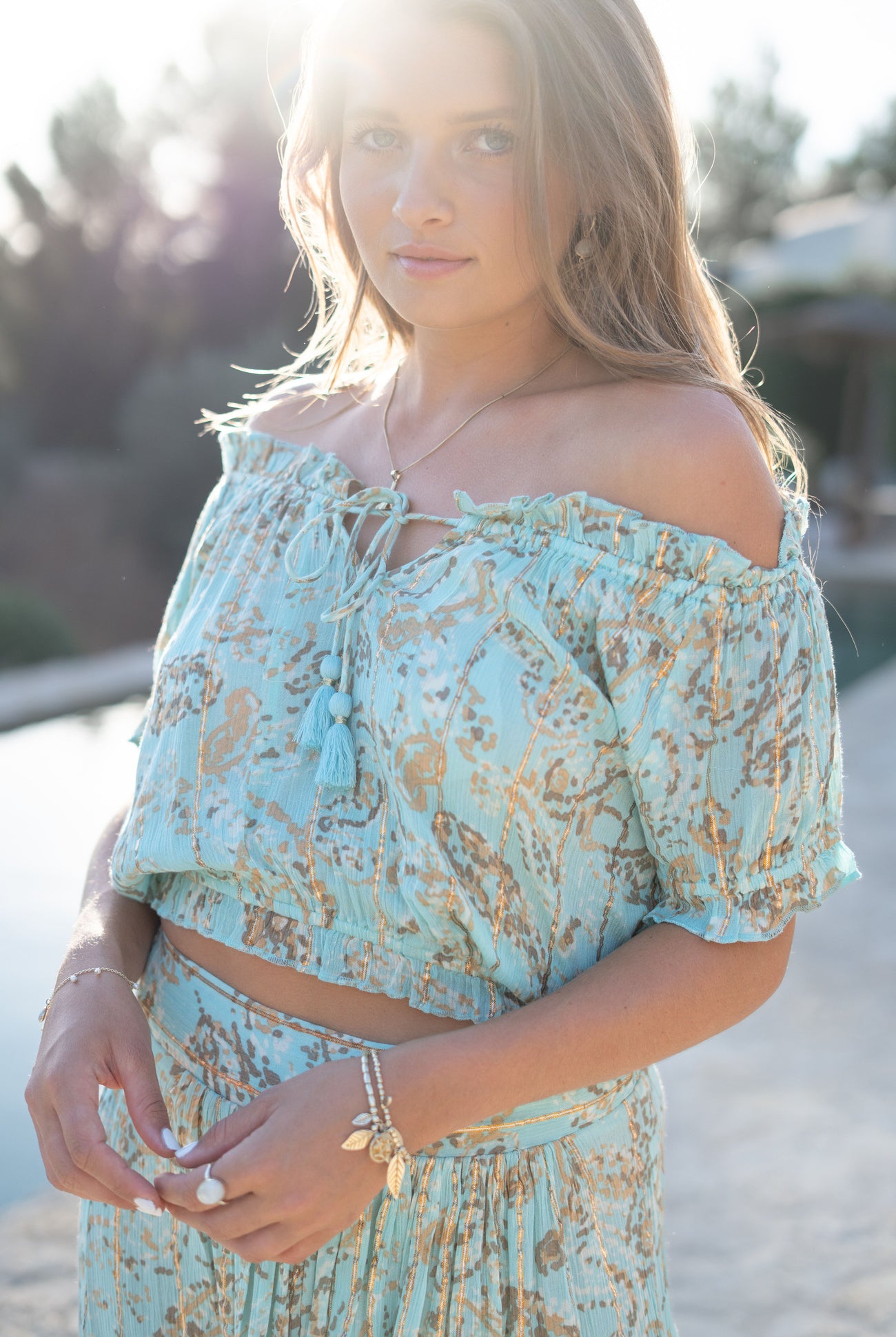 Bohemian top in mint van ibzmode, Brands of Ibiza
