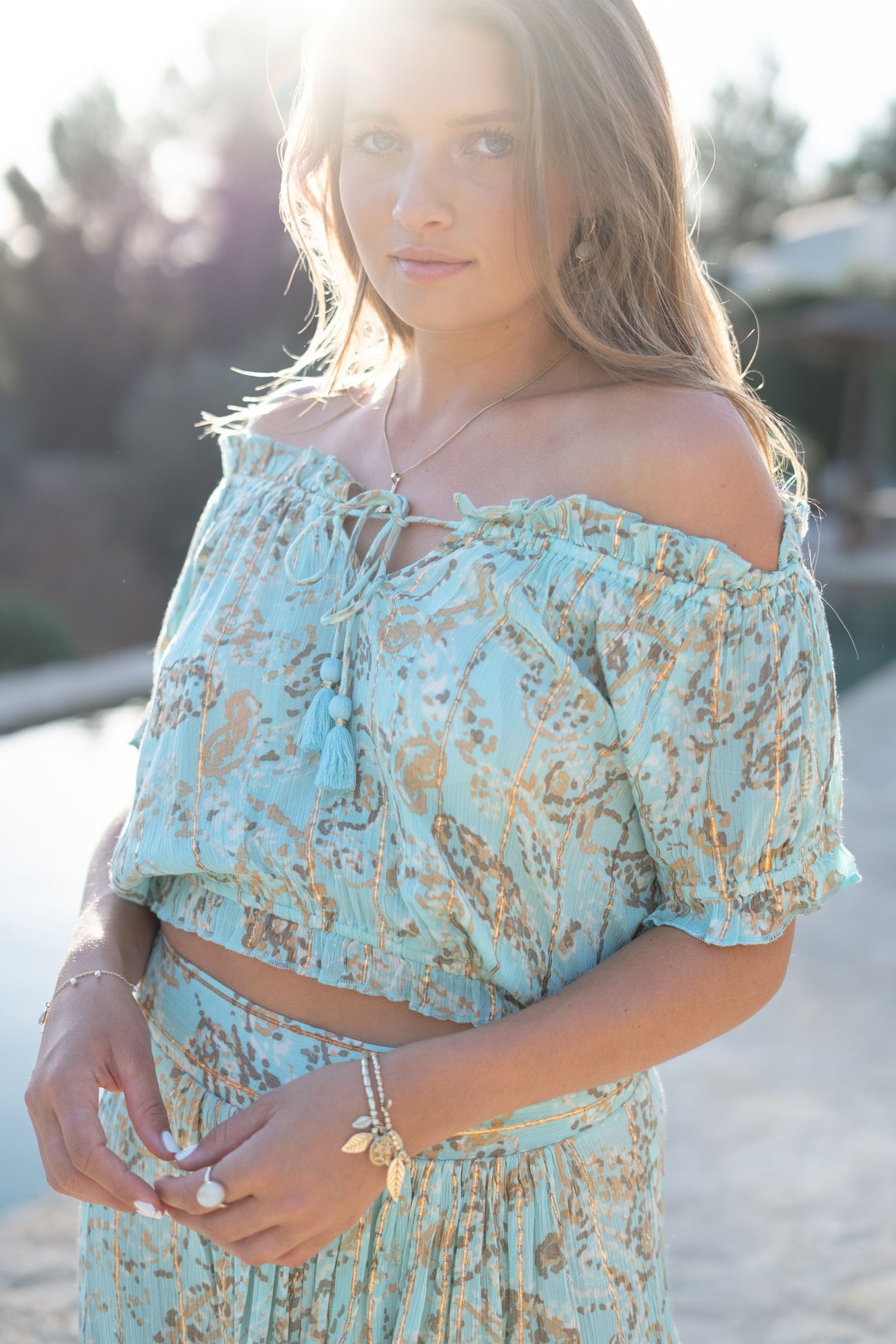 Bohemian top in mint van ibzmode, Brands of Ibiza