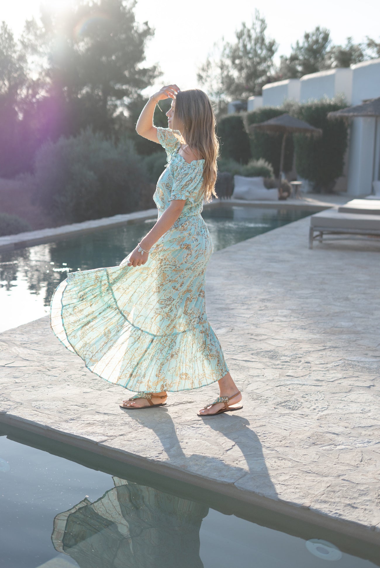 Bohemian top in mint van ibzmode, Brands of Ibiza