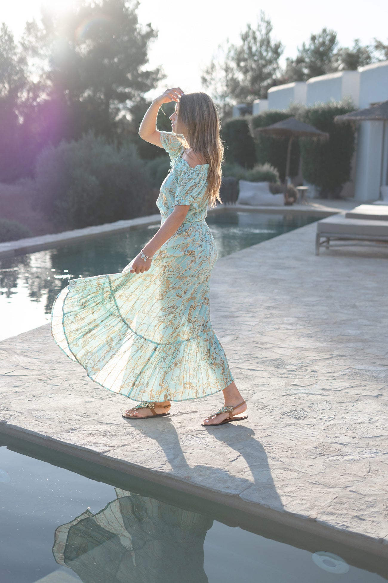 Bohemian top in mint van ibzmode, Brands of Ibiza