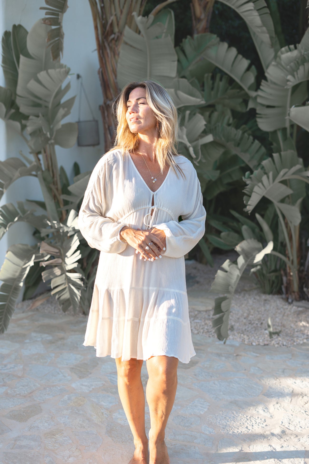 Bohemian jurk in sand van ibzmode, Brands of Ibiza