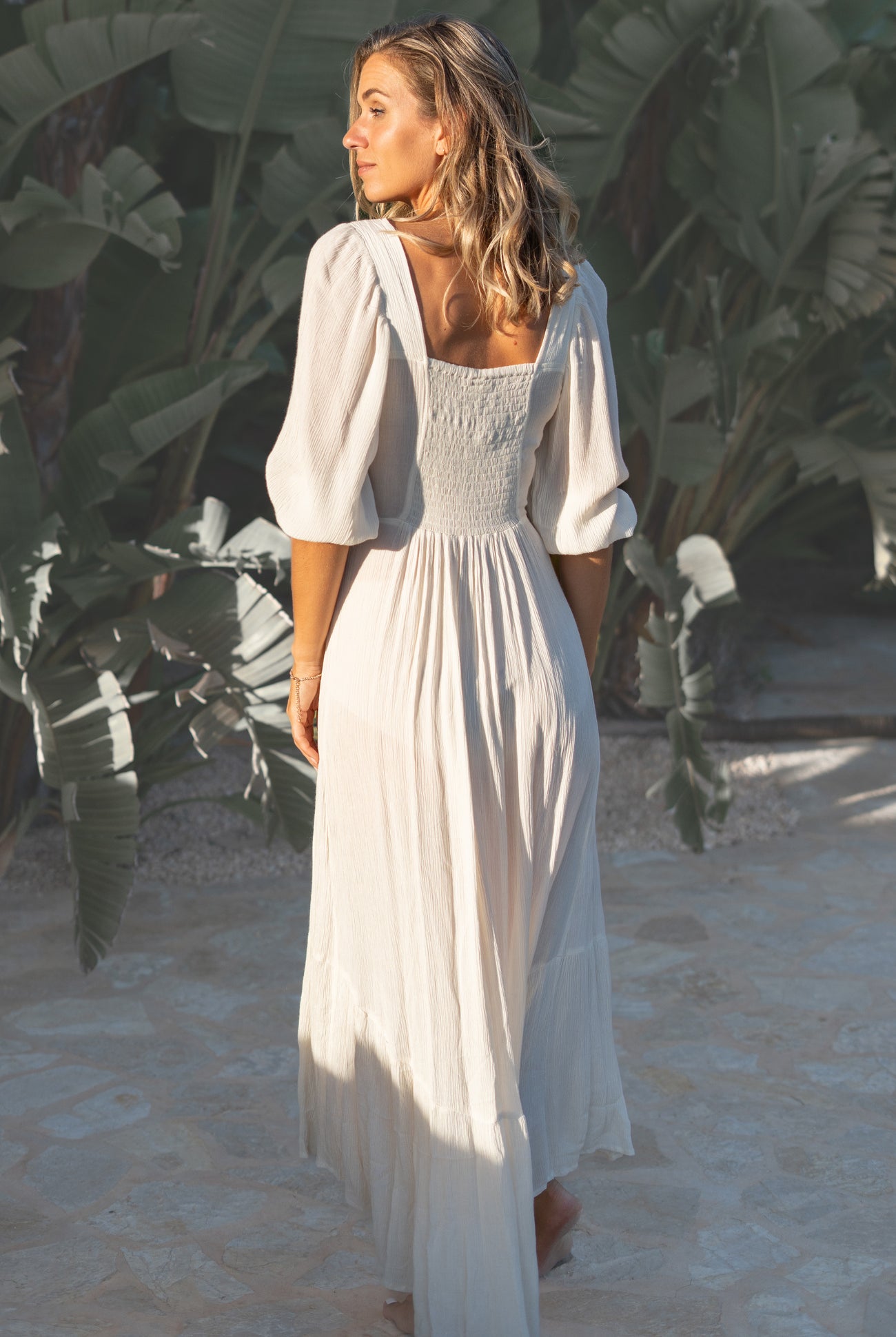 Bohemian jurk in ivory van ibzmode, Brands of Ibiza