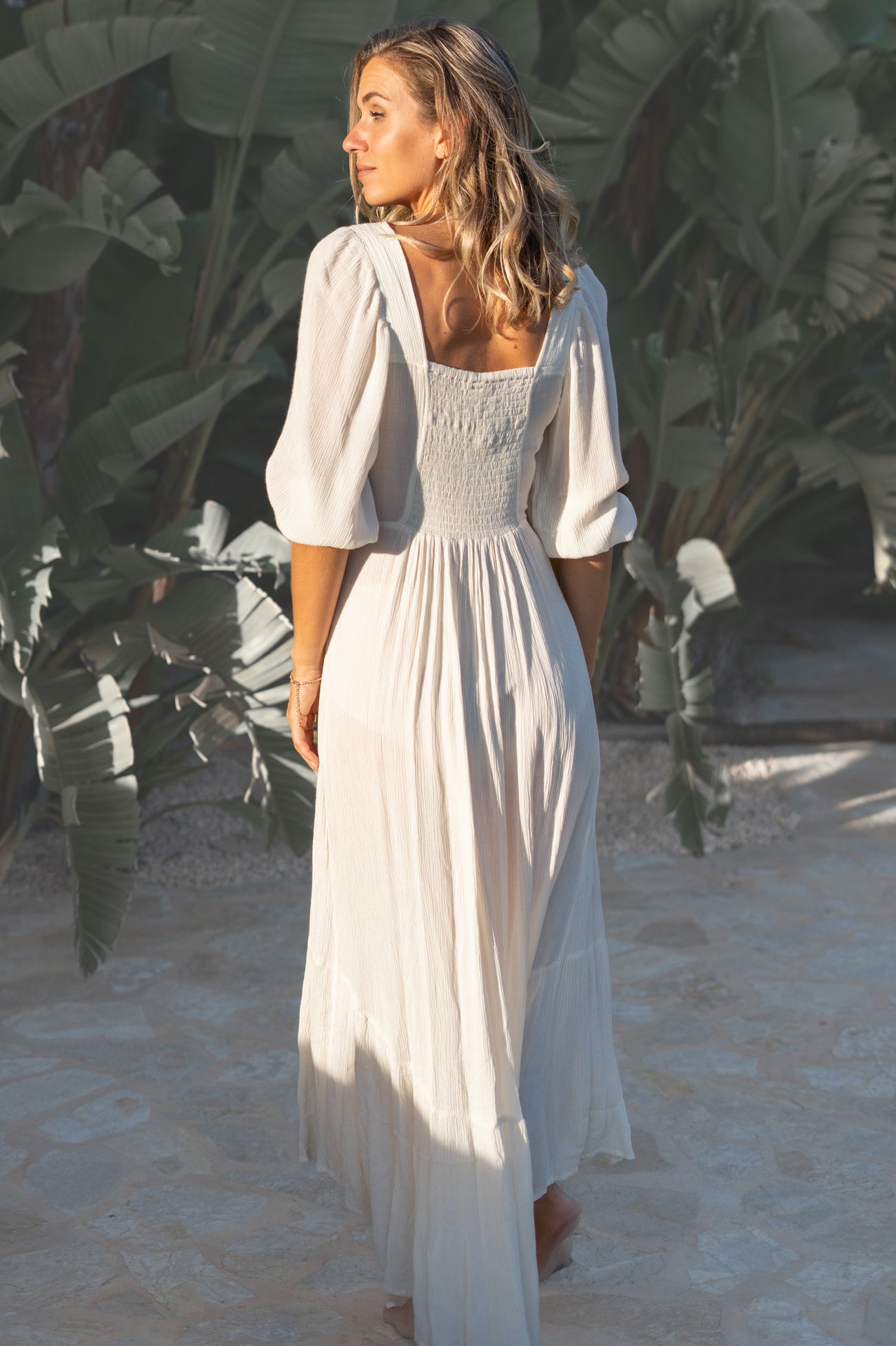 Bohemian jurk in ivory van ibzmode, Brands of Ibiza