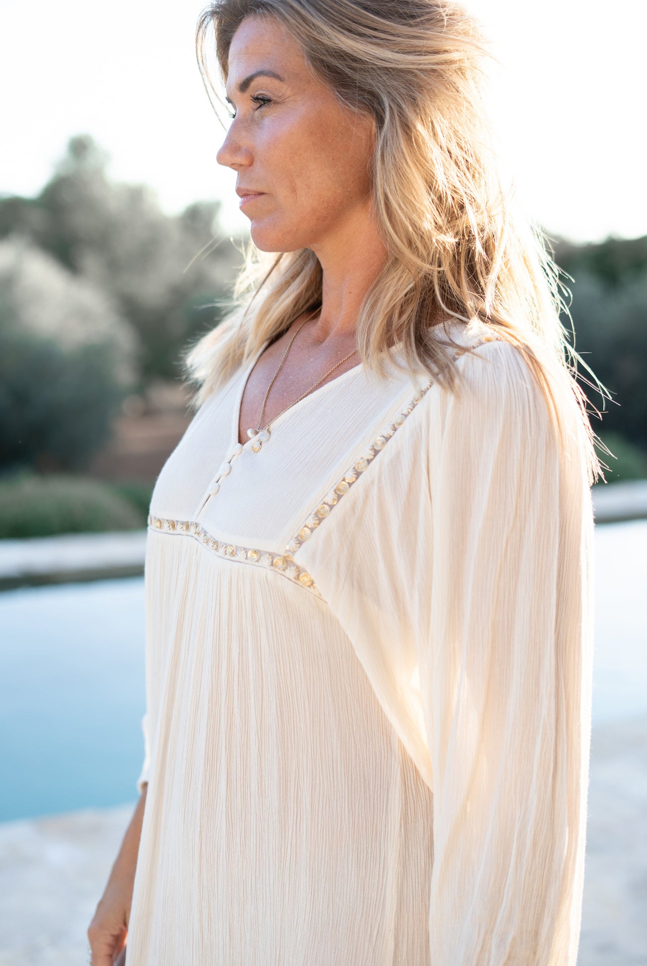 Bohemian jurk in ivory van ibzmode, Brands of Ibiza