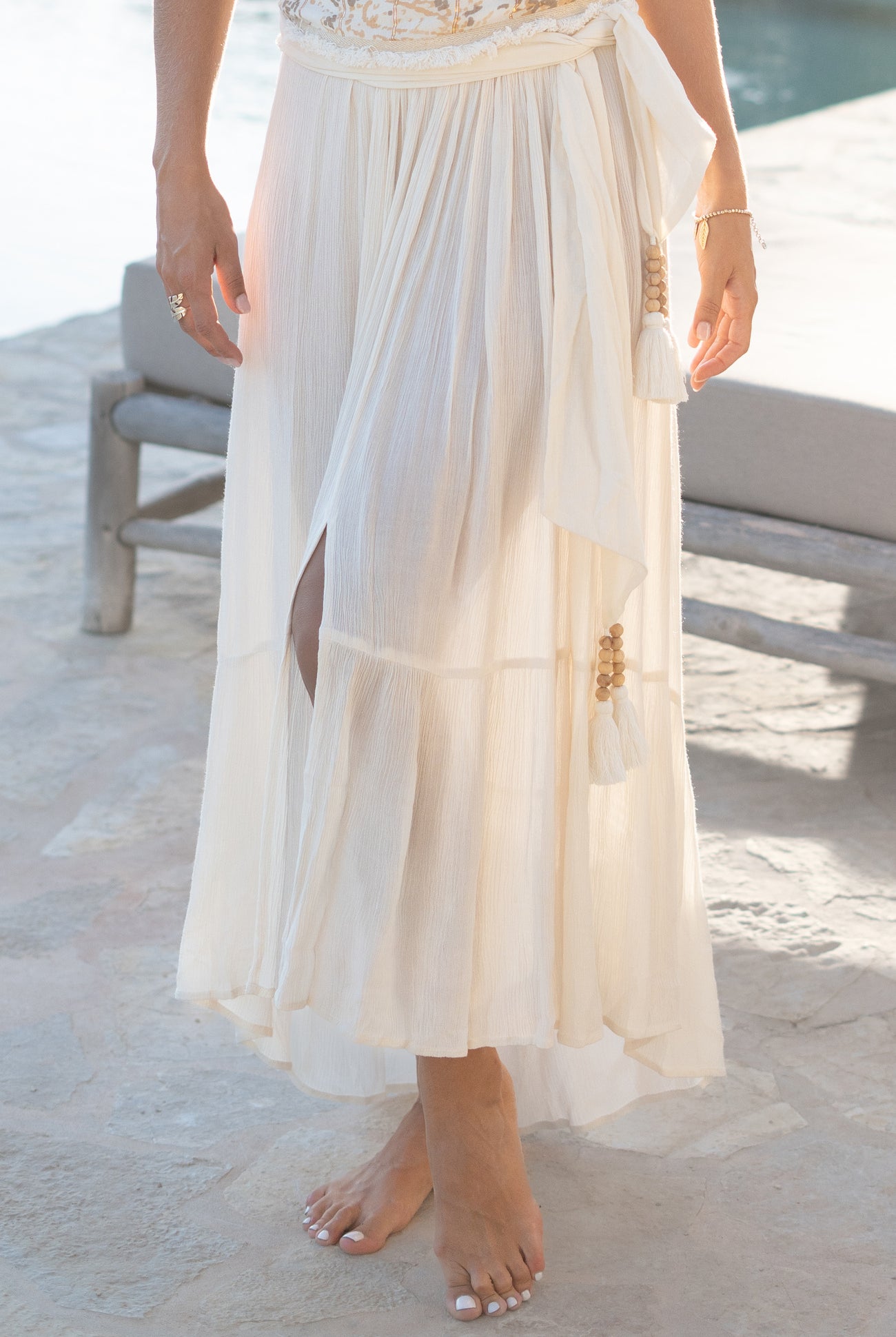 Bohemian rok in ivory van ibzmode, Brands of Ibiza