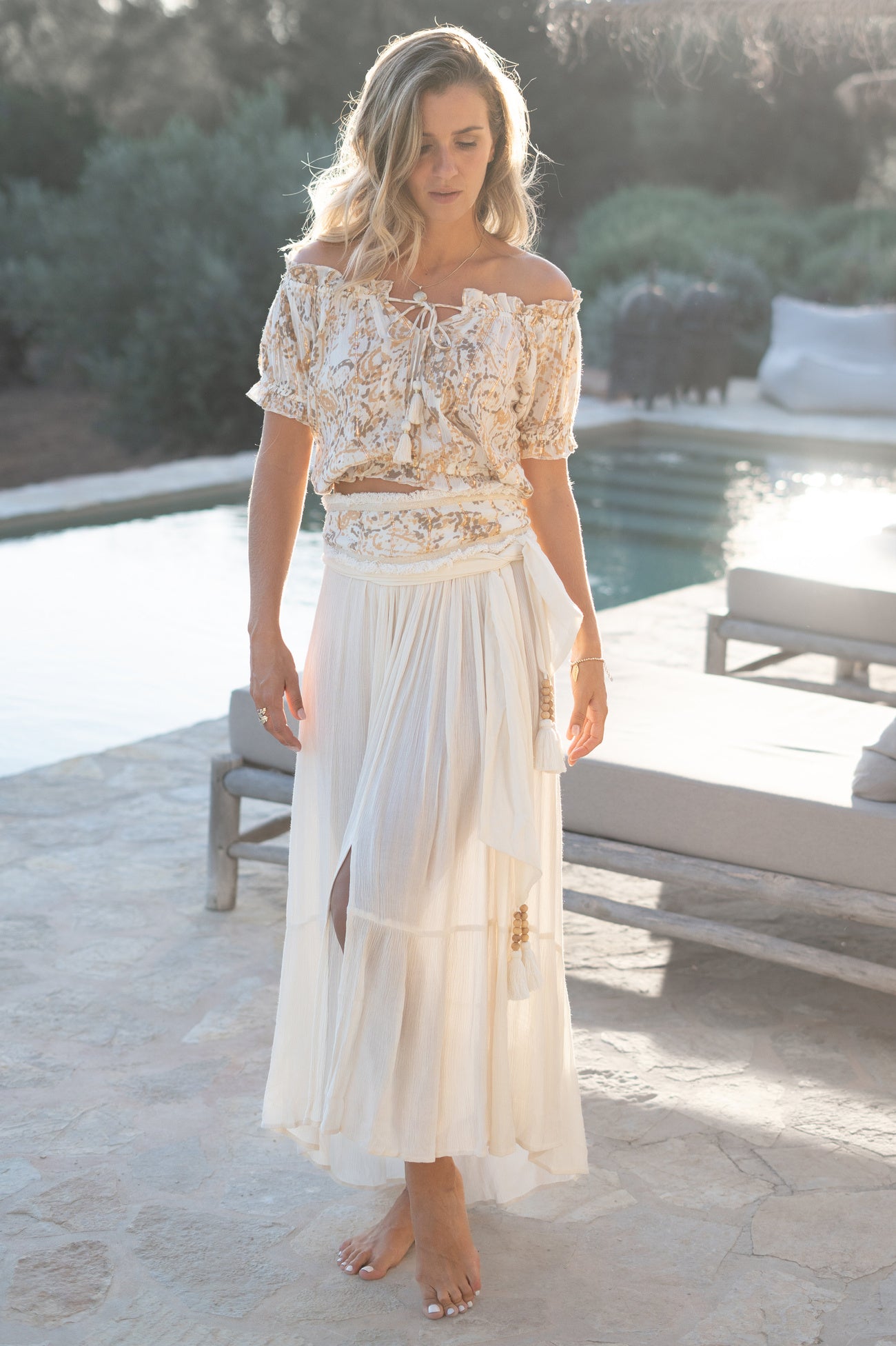 Bohemian rok in ivory van ibzmode, Brands of Ibiza
