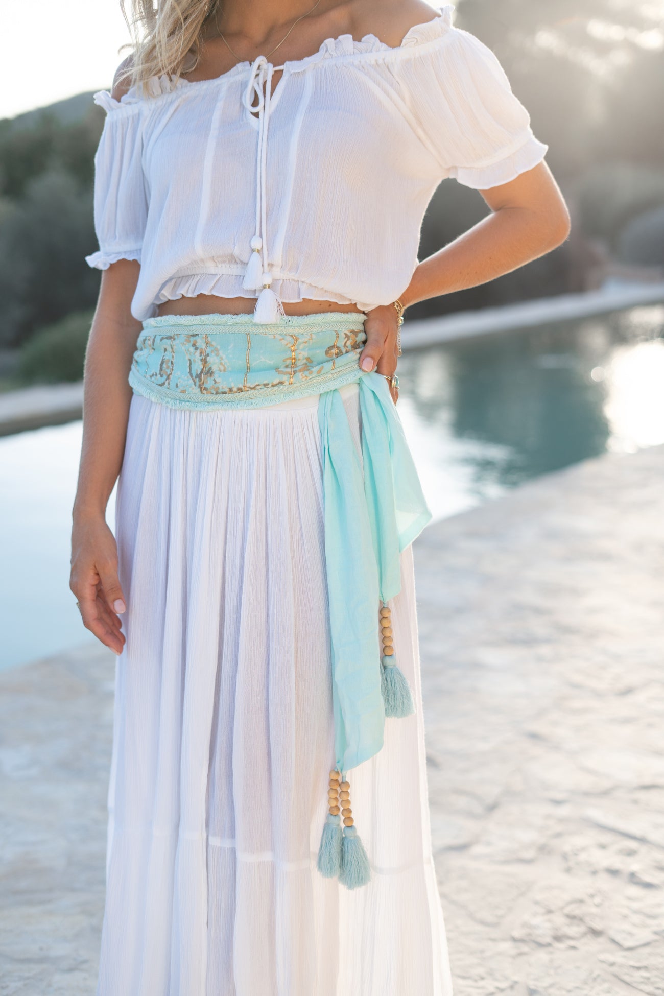 Bohemian rok in white van ibzmode, Brands of Ibiza