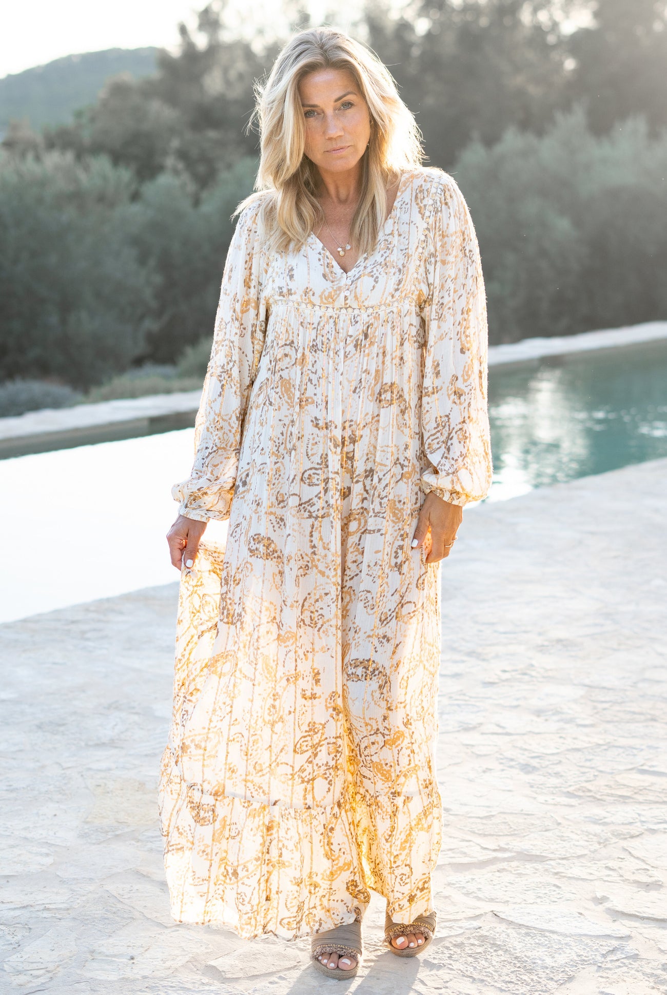 Bohemian jurk in sand van ibzmode, Brands of Ibiza