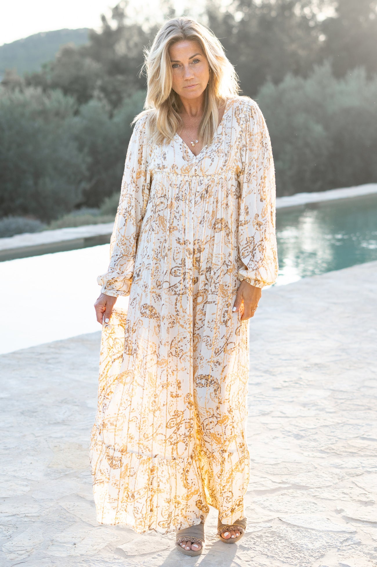 Bohemian jurk in sand van ibzmode, Brands of Ibiza