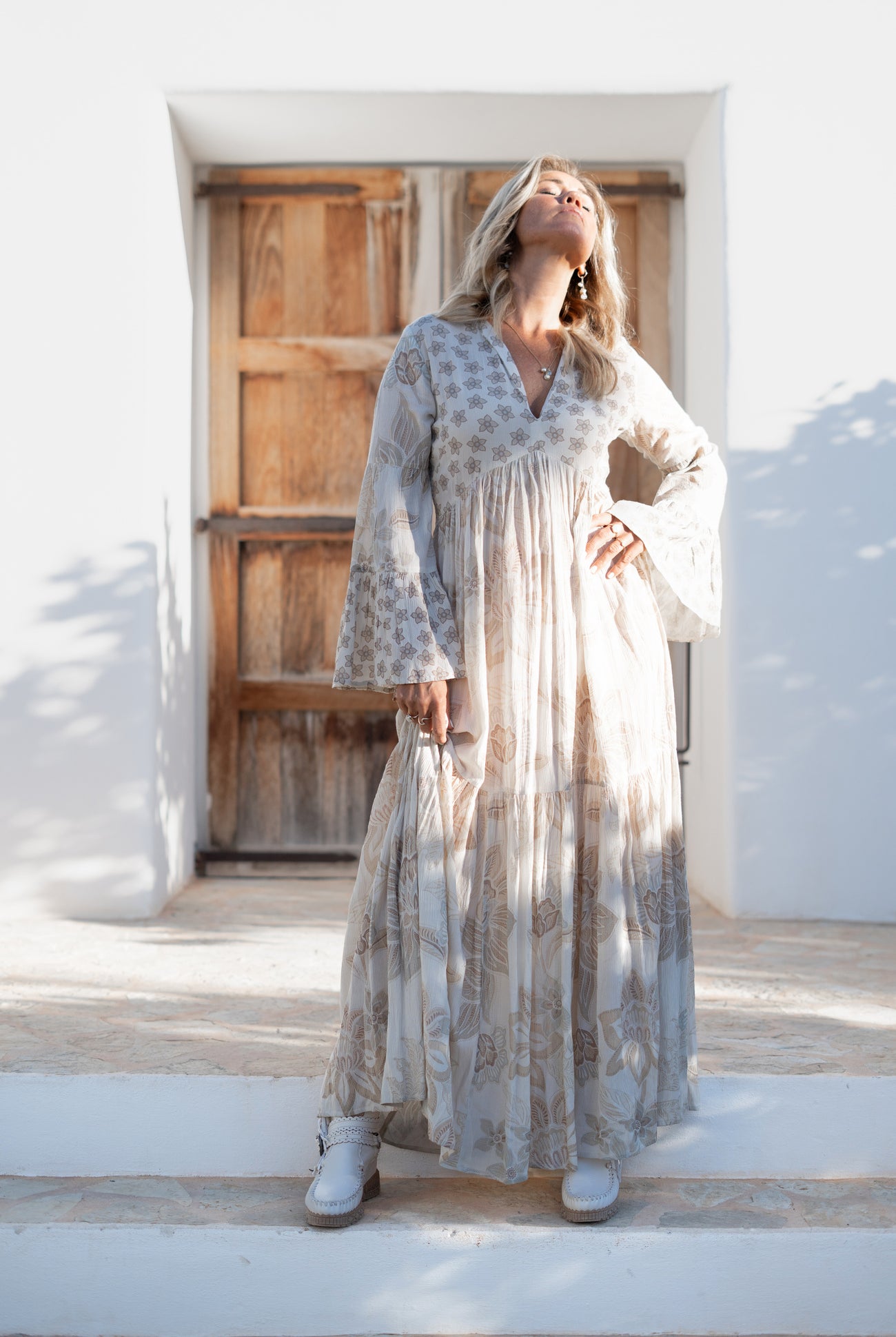 Vestido bohemio en marfil de ibzmode, Marcas de Ibiza