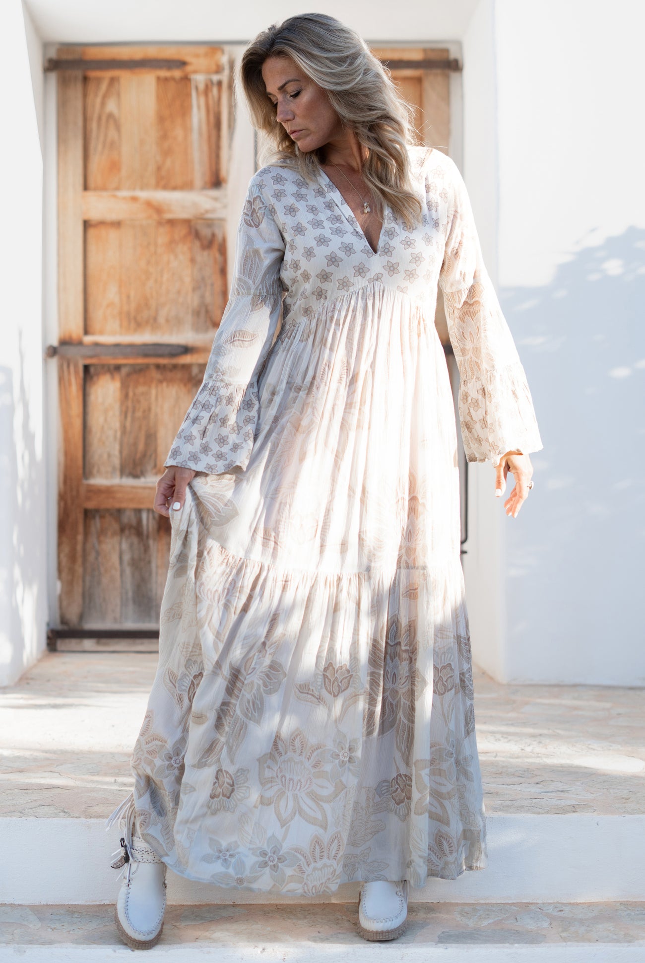 Vestido bohemio en marfil de ibzmode, Marcas de Ibiza
