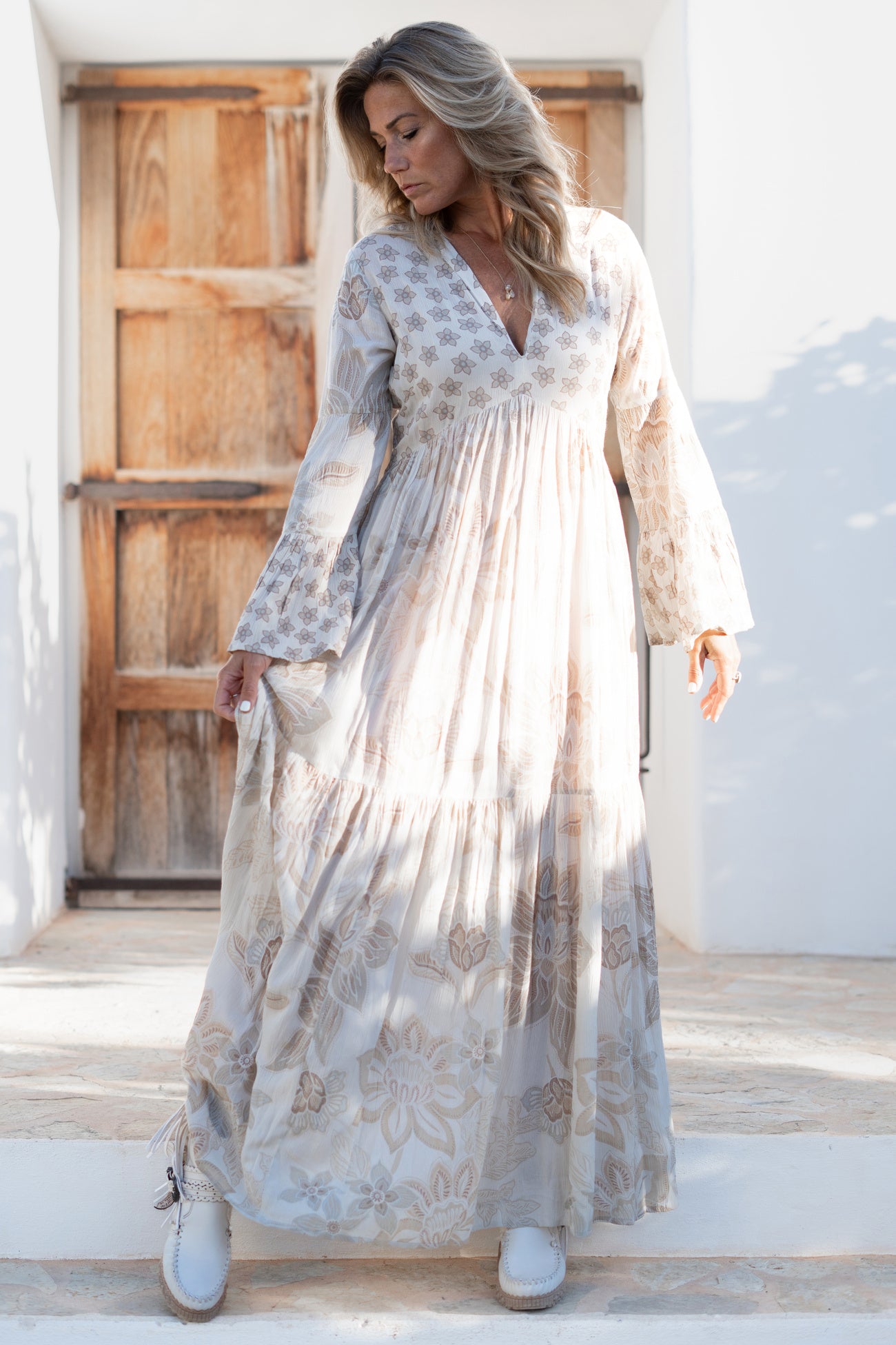 Bohemian jurk in ivory van ibzmode, Brands of Ibiza